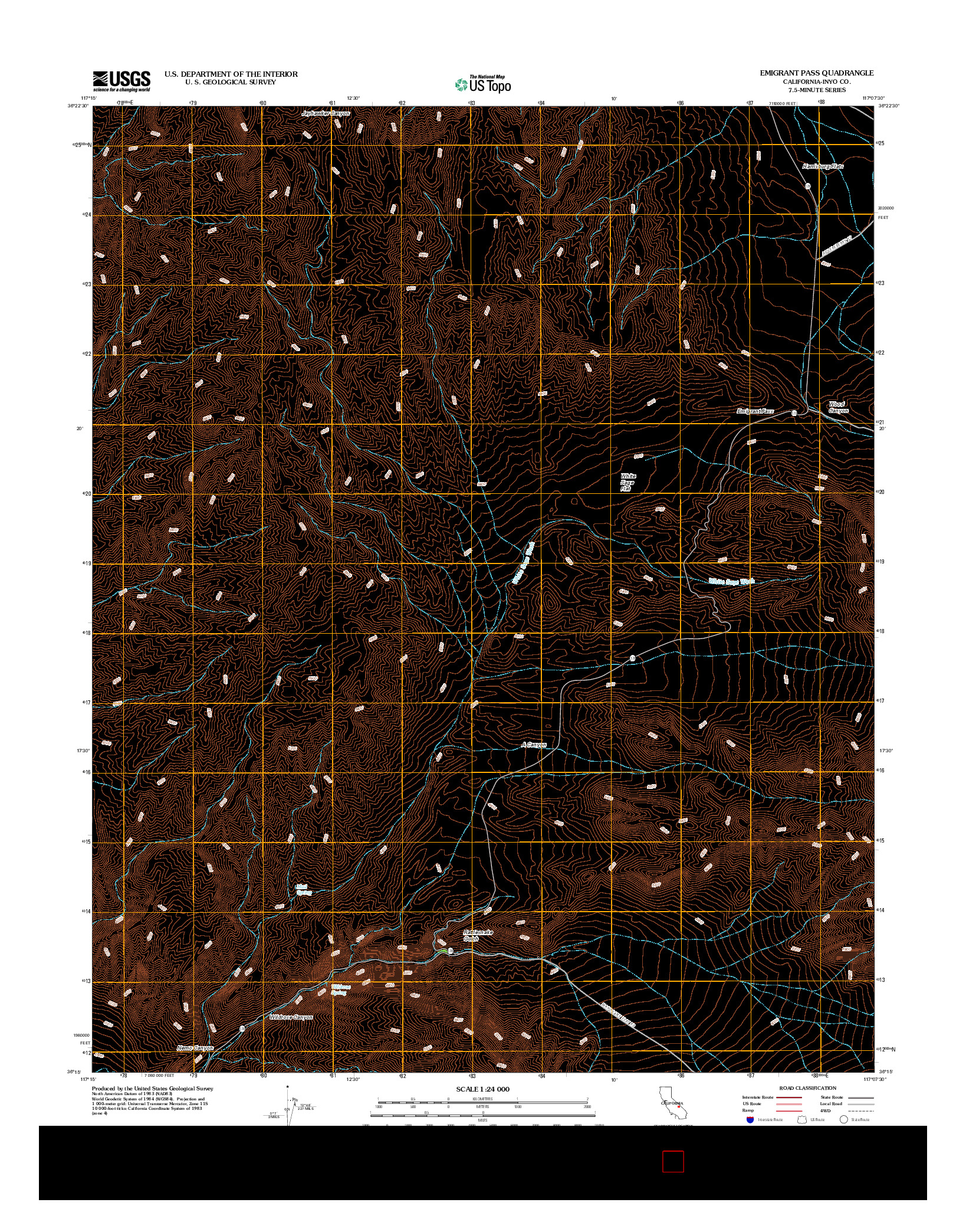 USGS US TOPO 7.5-MINUTE MAP FOR EMIGRANT PASS, CA 2012