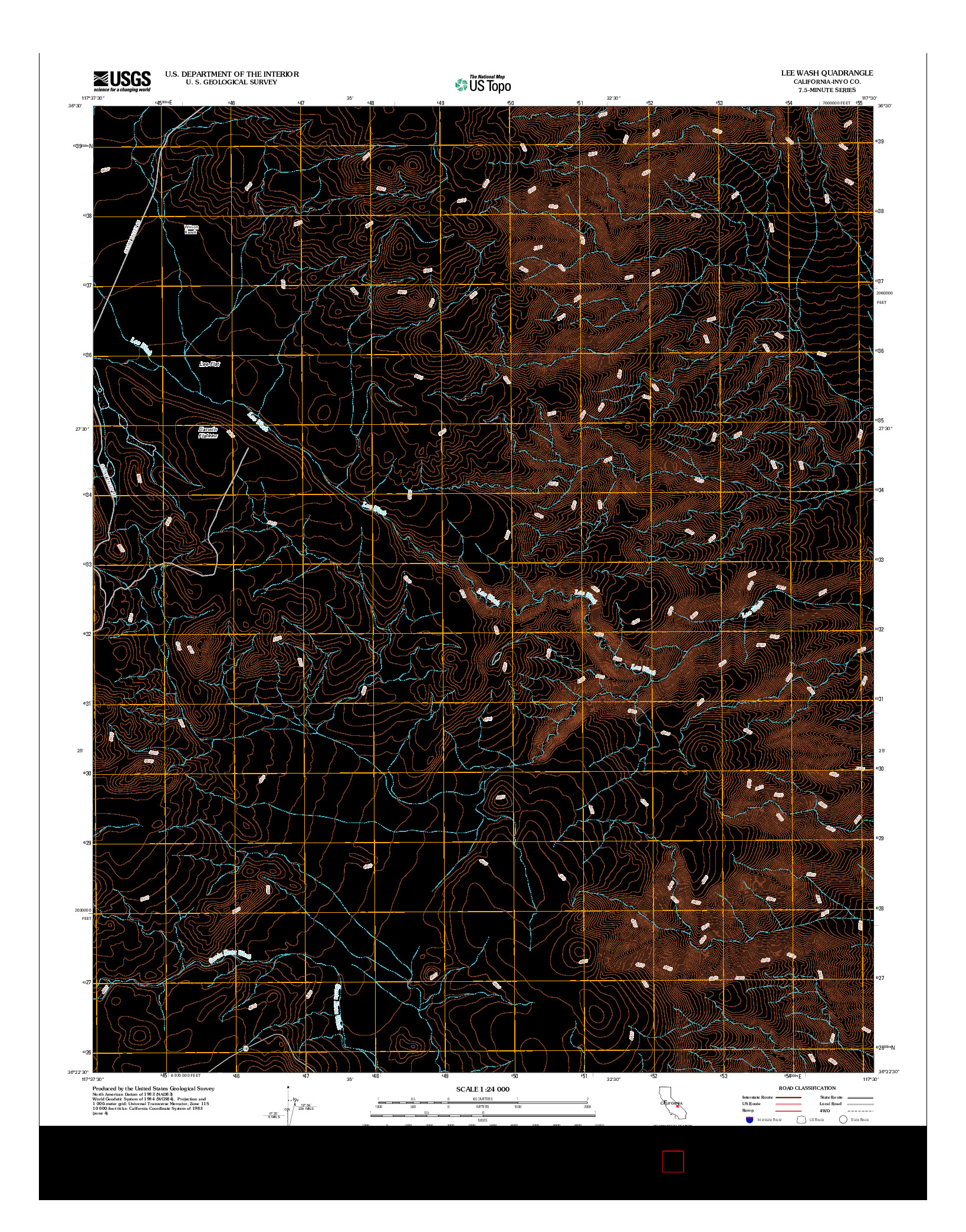 USGS US TOPO 7.5-MINUTE MAP FOR LEE WASH, CA 2012