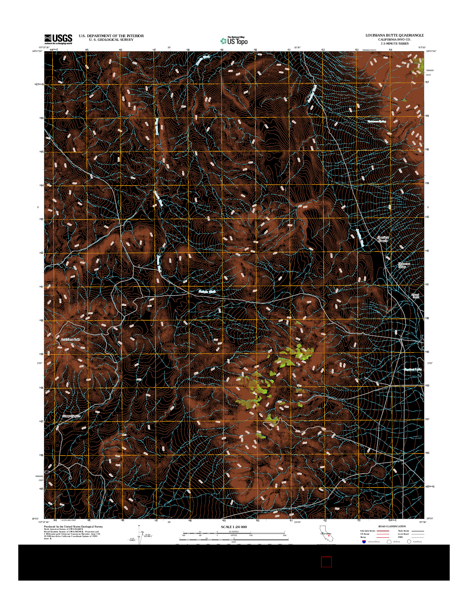 USGS US TOPO 7.5-MINUTE MAP FOR LOUISIANA BUTTE, CA 2012