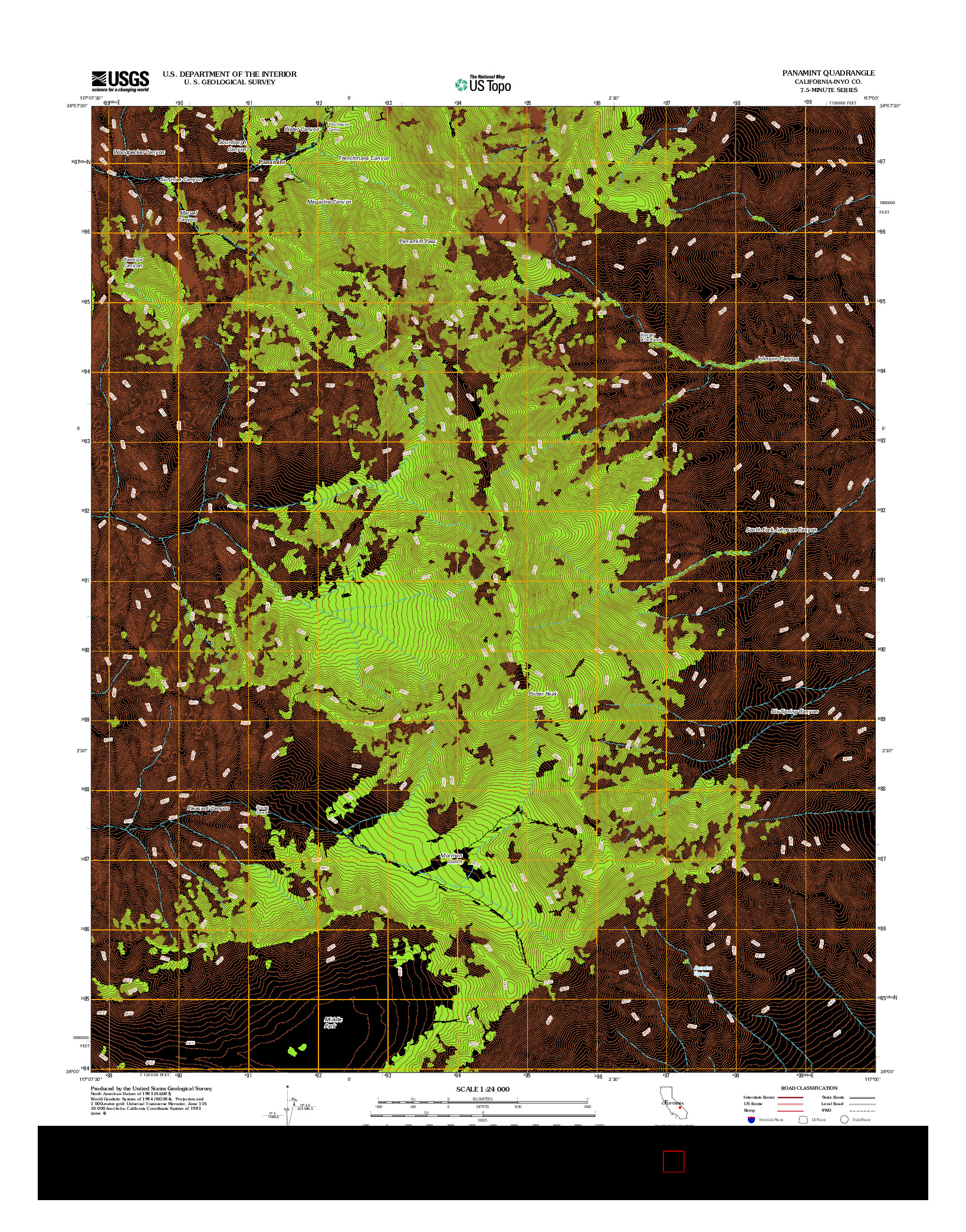 USGS US TOPO 7.5-MINUTE MAP FOR PANAMINT, CA 2012