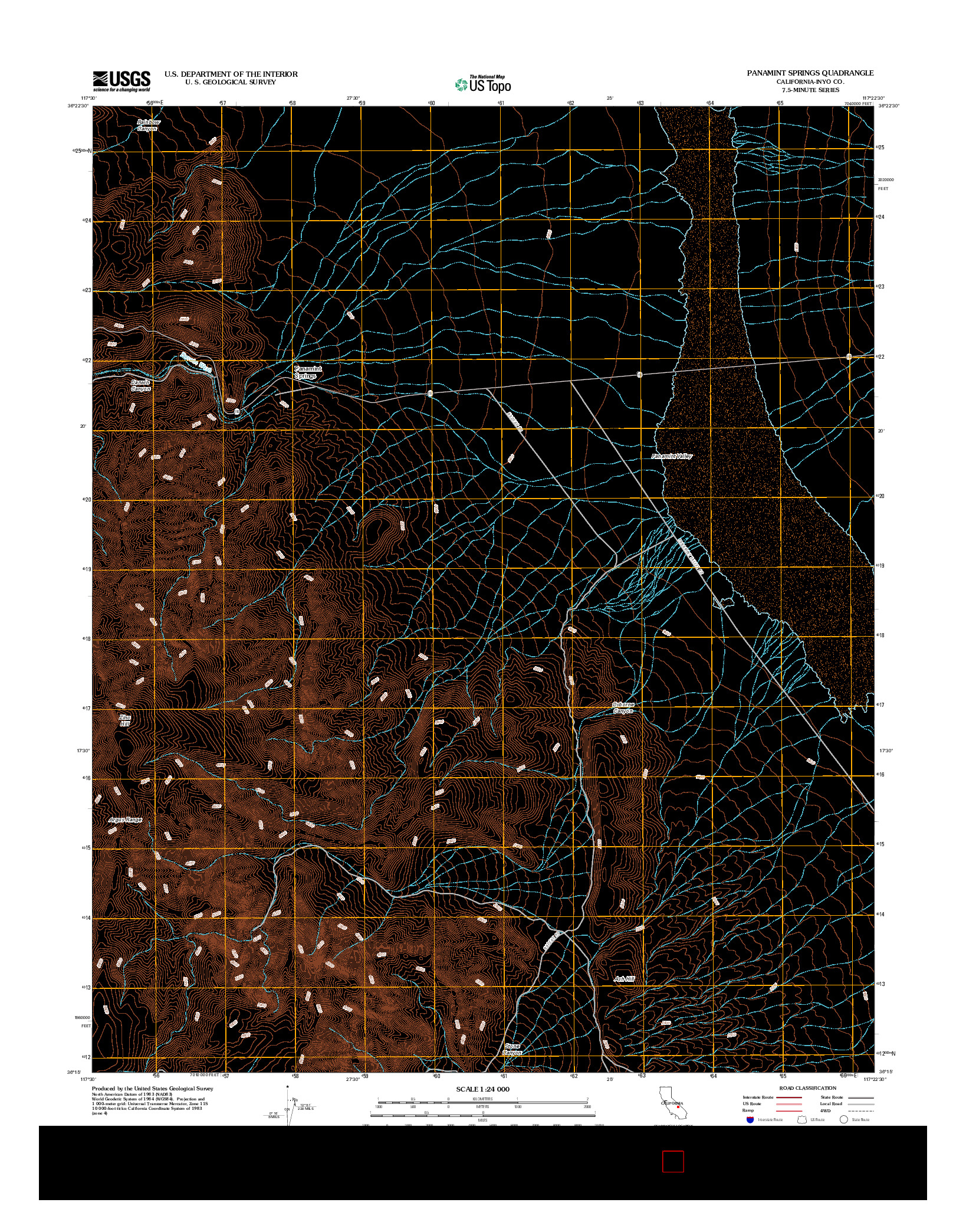 USGS US TOPO 7.5-MINUTE MAP FOR PANAMINT SPRINGS, CA 2012