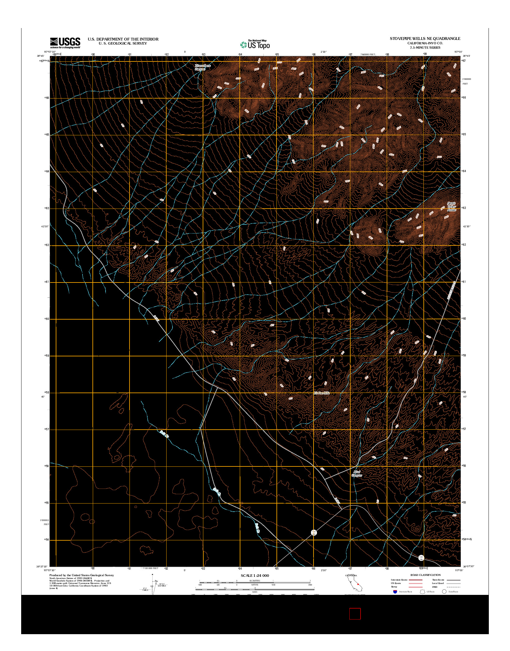 USGS US TOPO 7.5-MINUTE MAP FOR STOVEPIPE WELLS NE, CA 2012