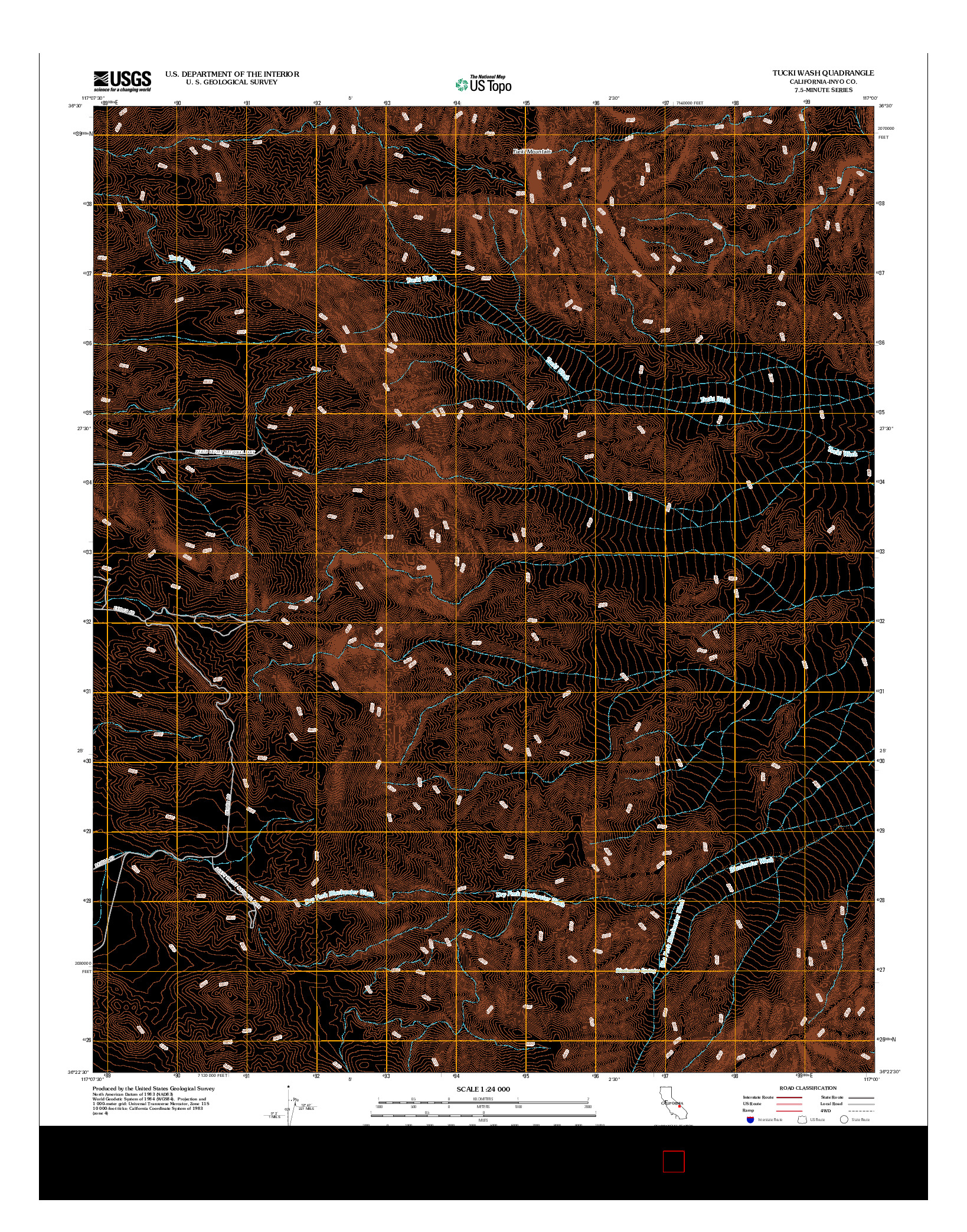 USGS US TOPO 7.5-MINUTE MAP FOR TUCKI WASH, CA 2012