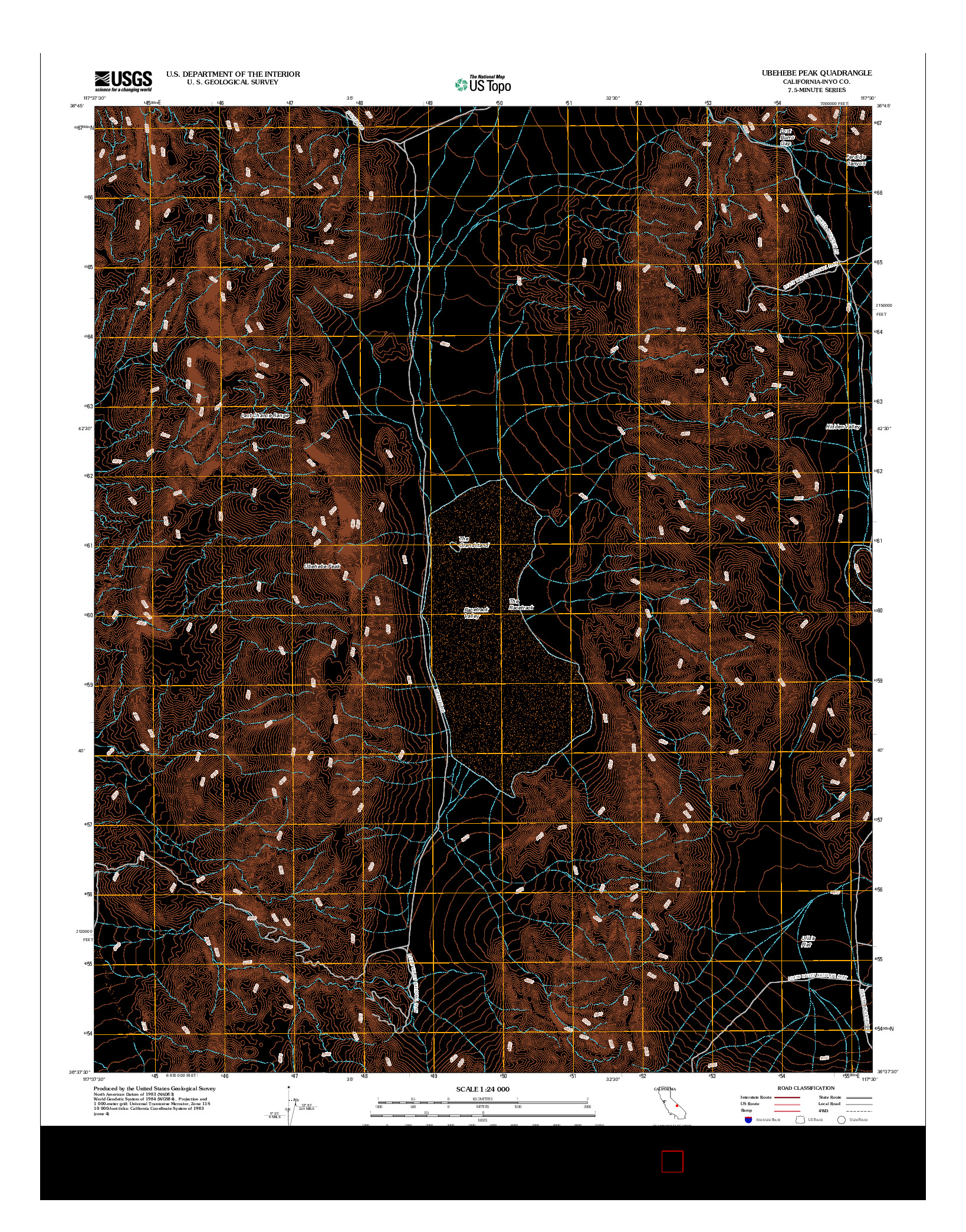 USGS US TOPO 7.5-MINUTE MAP FOR UBEHEBE PEAK, CA 2012