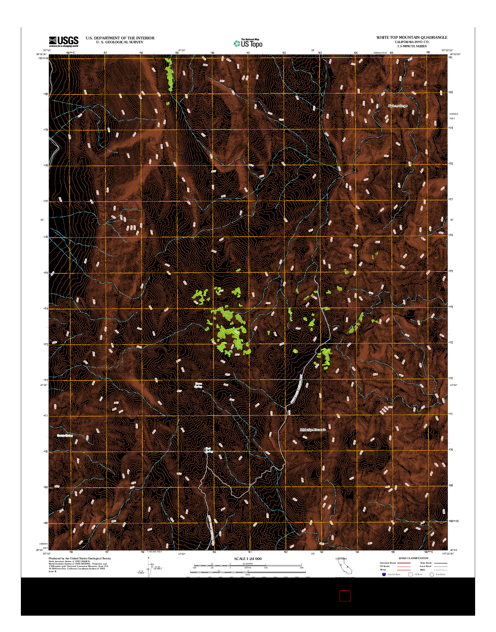 USGS US TOPO 7.5-MINUTE MAP FOR WHITE TOP MOUNTAIN, CA 2012