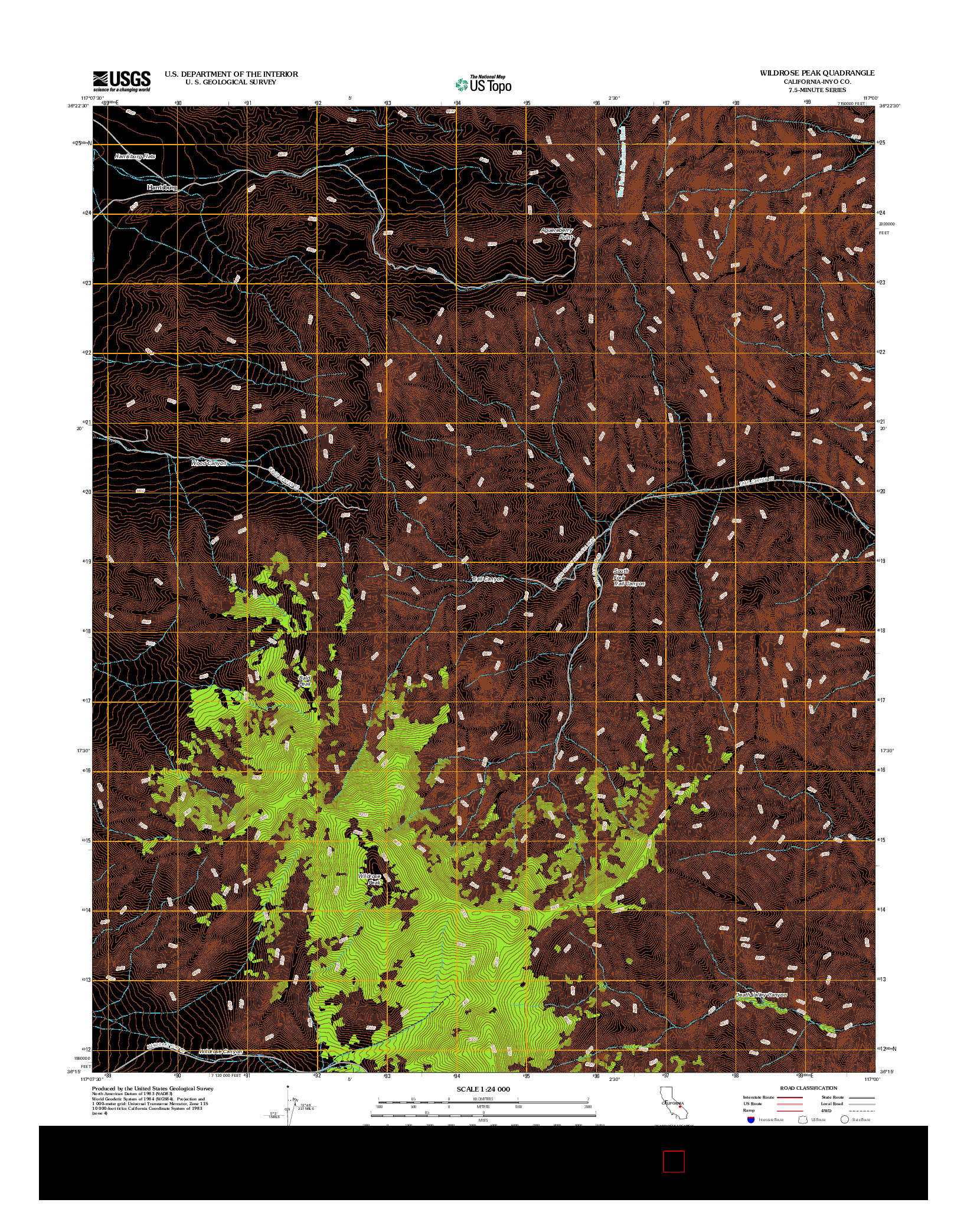 USGS US TOPO 7.5-MINUTE MAP FOR WILDROSE PEAK, CA 2012