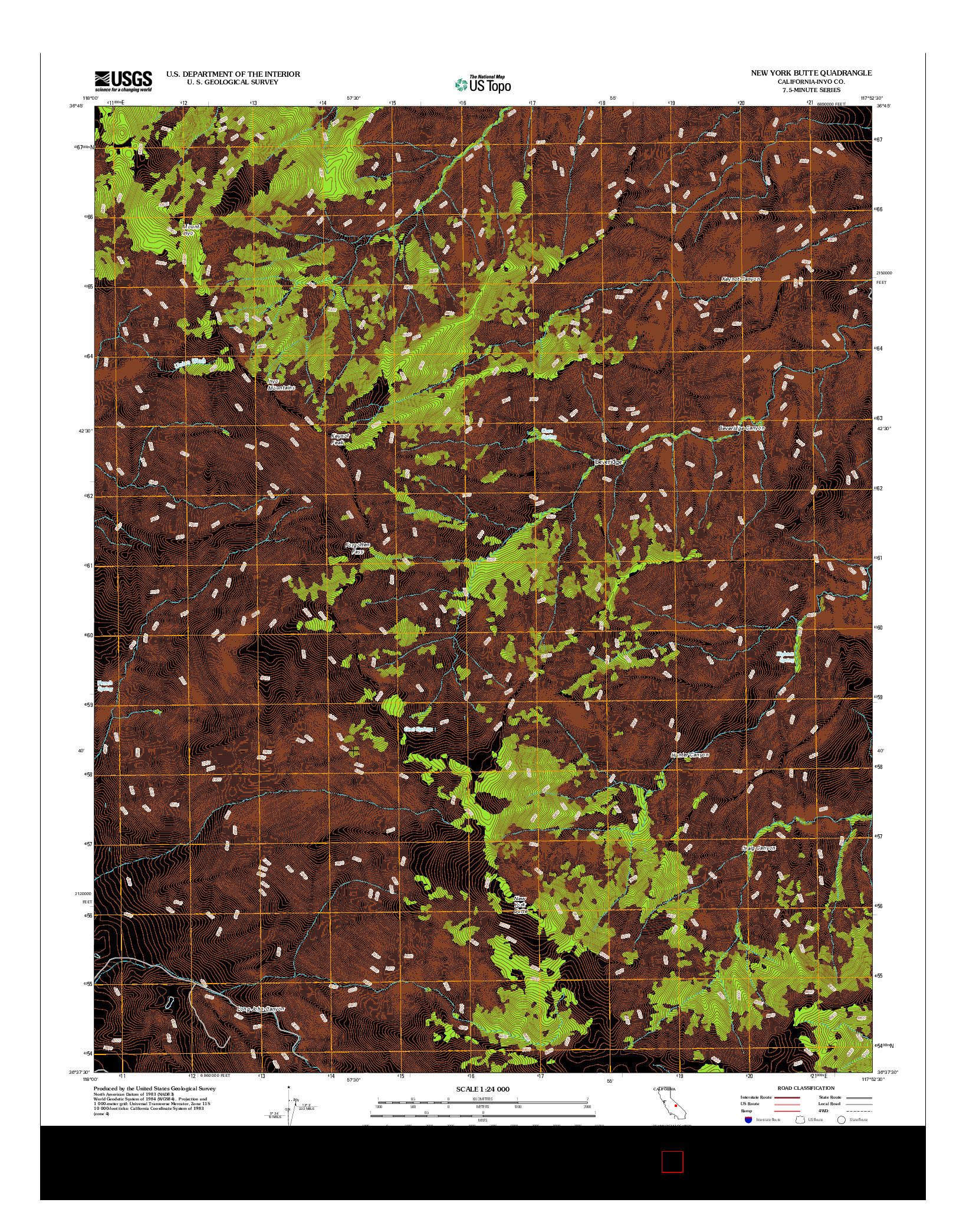 USGS US TOPO 7.5-MINUTE MAP FOR NEW YORK BUTTE, CA 2012