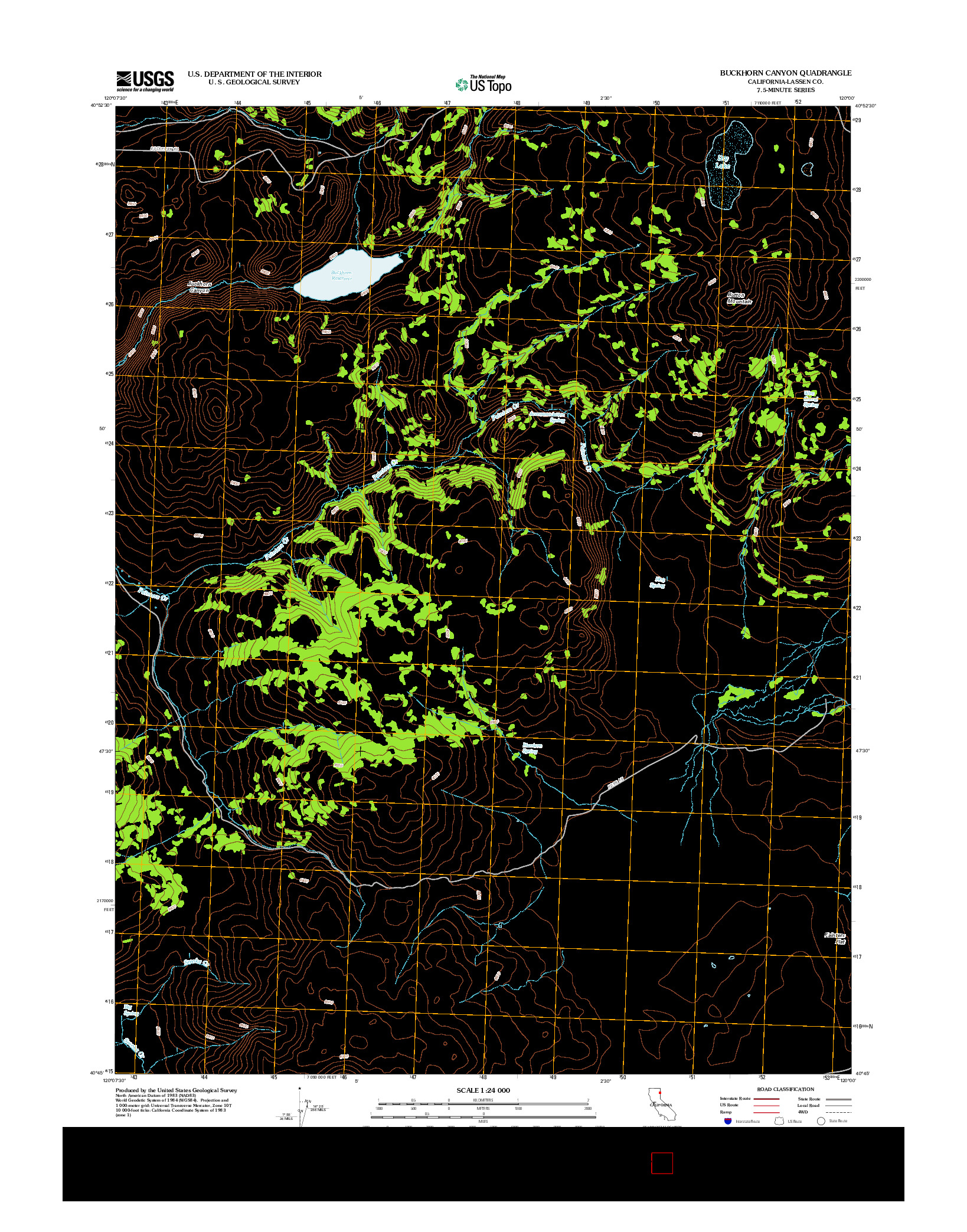 USGS US TOPO 7.5-MINUTE MAP FOR BUCKHORN CANYON, CA 2012