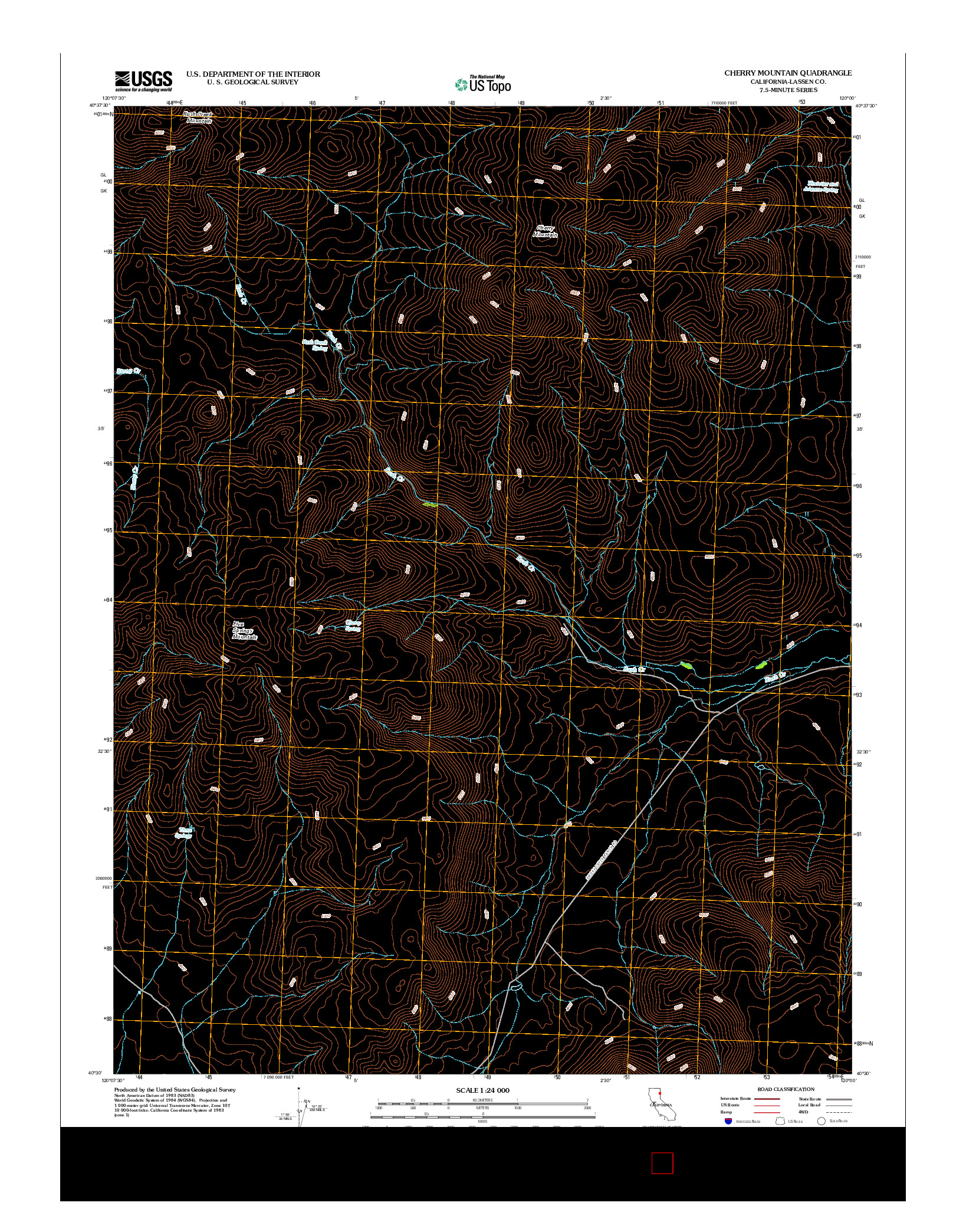 USGS US TOPO 7.5-MINUTE MAP FOR CHERRY MOUNTAIN, CA 2012