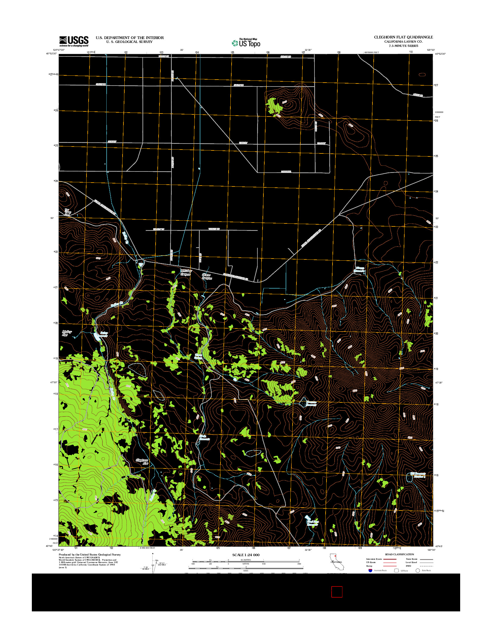 USGS US TOPO 7.5-MINUTE MAP FOR CLEGHORN FLAT, CA 2012