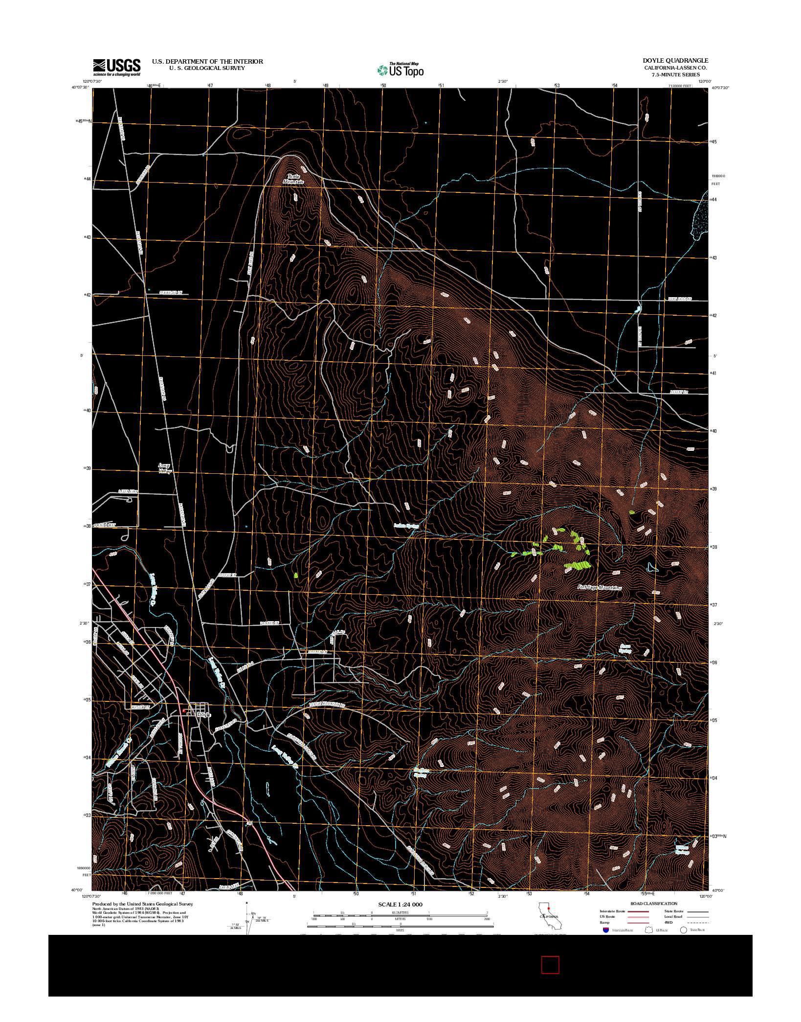 USGS US TOPO 7.5-MINUTE MAP FOR DOYLE, CA 2012