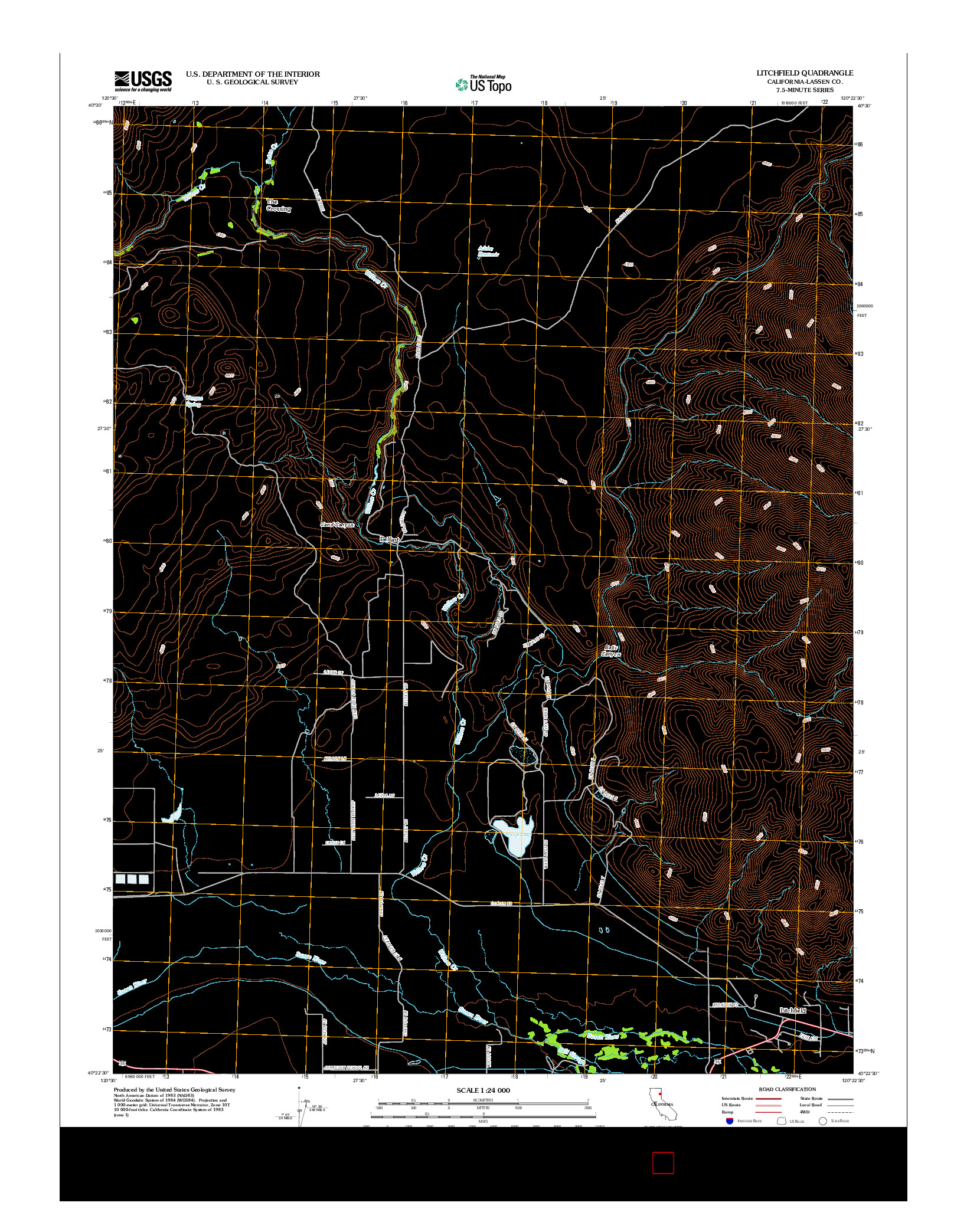 USGS US TOPO 7.5-MINUTE MAP FOR LITCHFIELD, CA 2012