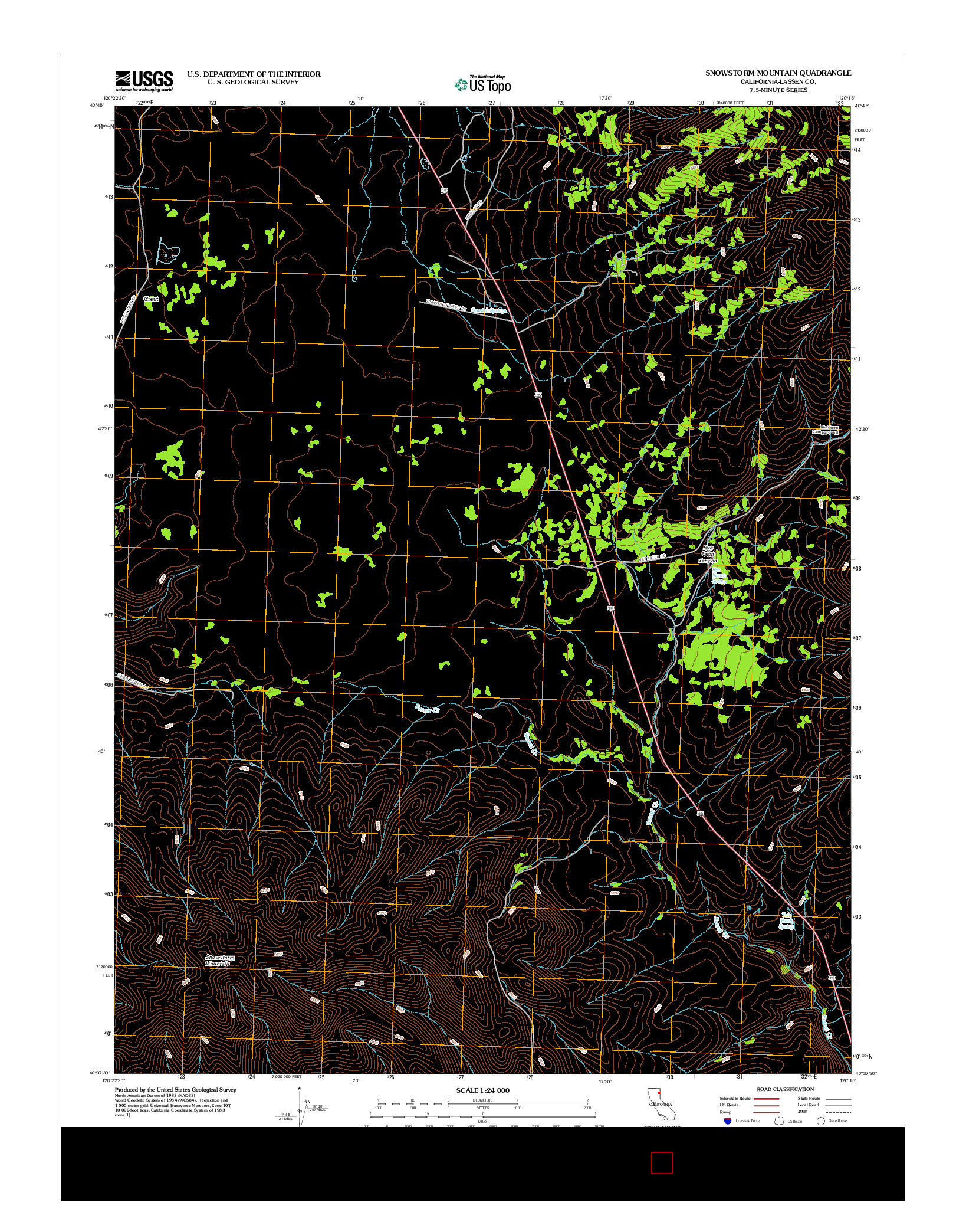 USGS US TOPO 7.5-MINUTE MAP FOR SNOWSTORM MOUNTAIN, CA 2012