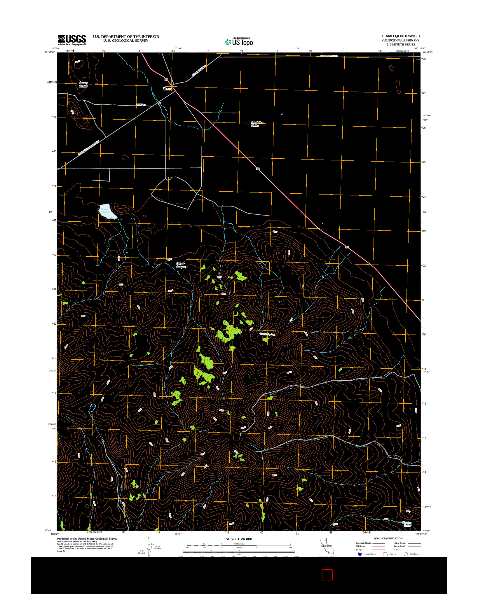 USGS US TOPO 7.5-MINUTE MAP FOR TERMO, CA 2012