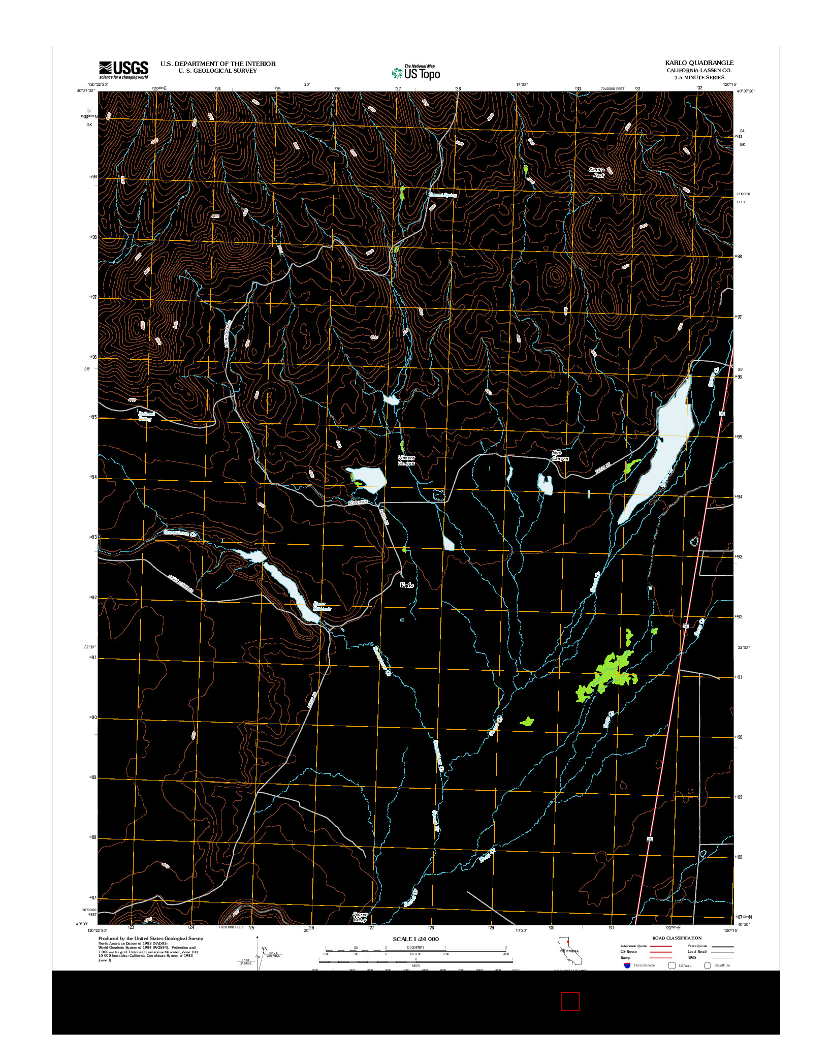 USGS US TOPO 7.5-MINUTE MAP FOR KARLO, CA 2012