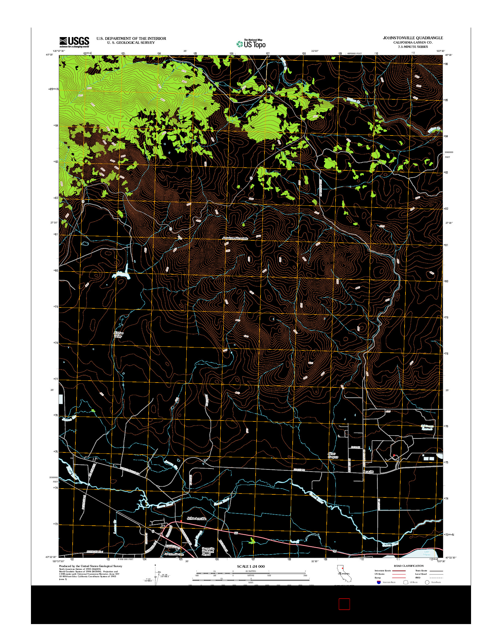 USGS US TOPO 7.5-MINUTE MAP FOR JOHNSTONVILLE, CA 2012