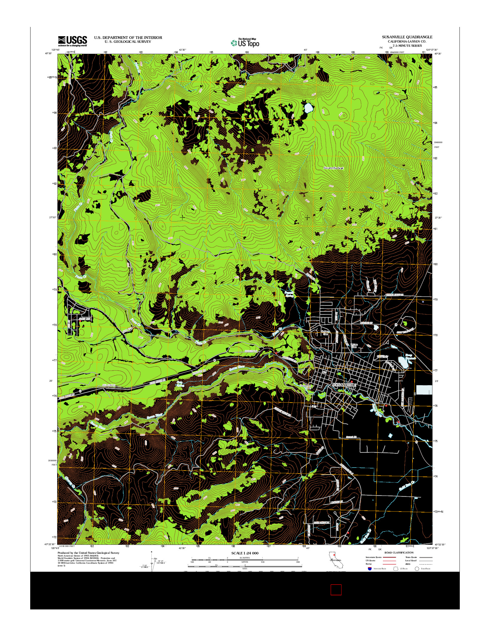 USGS US TOPO 7.5-MINUTE MAP FOR SUSANVILLE, CA 2012