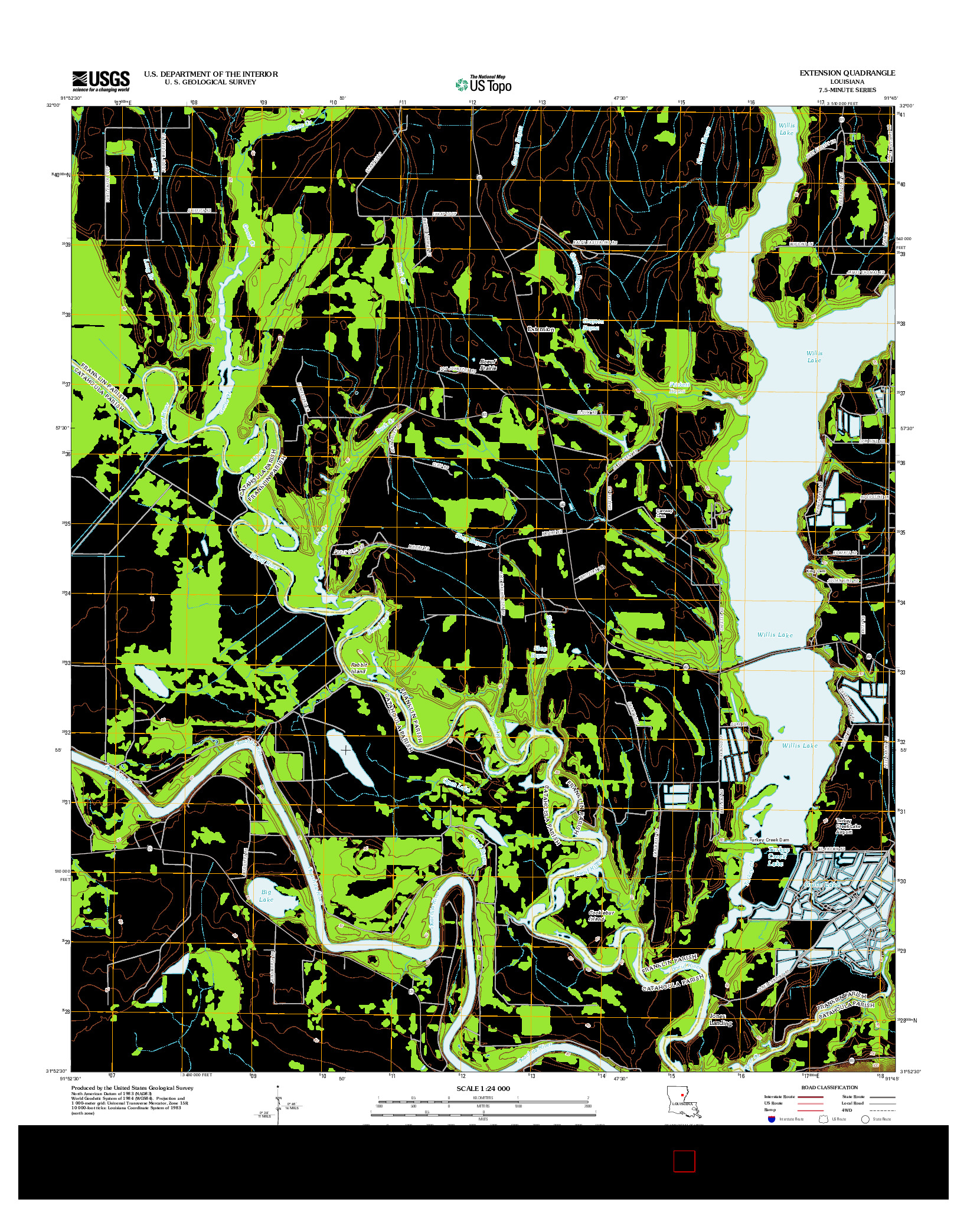 USGS US TOPO 7.5-MINUTE MAP FOR EXTENSION, LA 2012