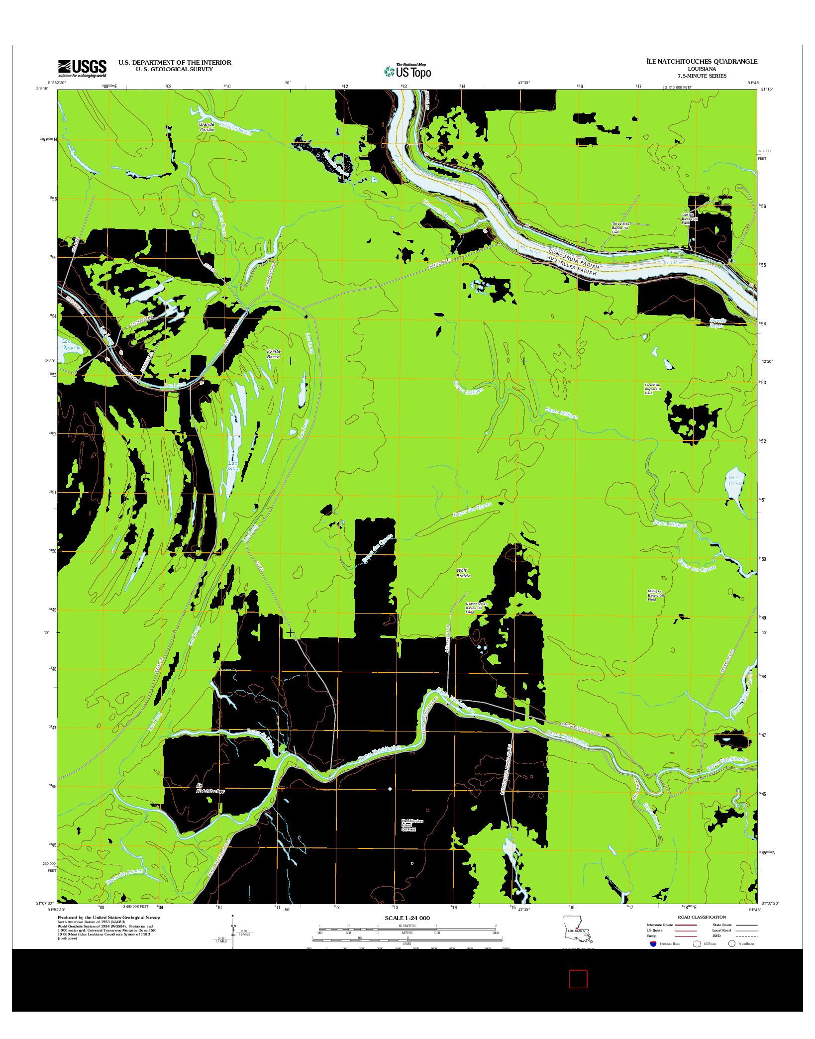 USGS US TOPO 7.5-MINUTE MAP FOR ÎLE NATCHITOUCHES, LA 2012