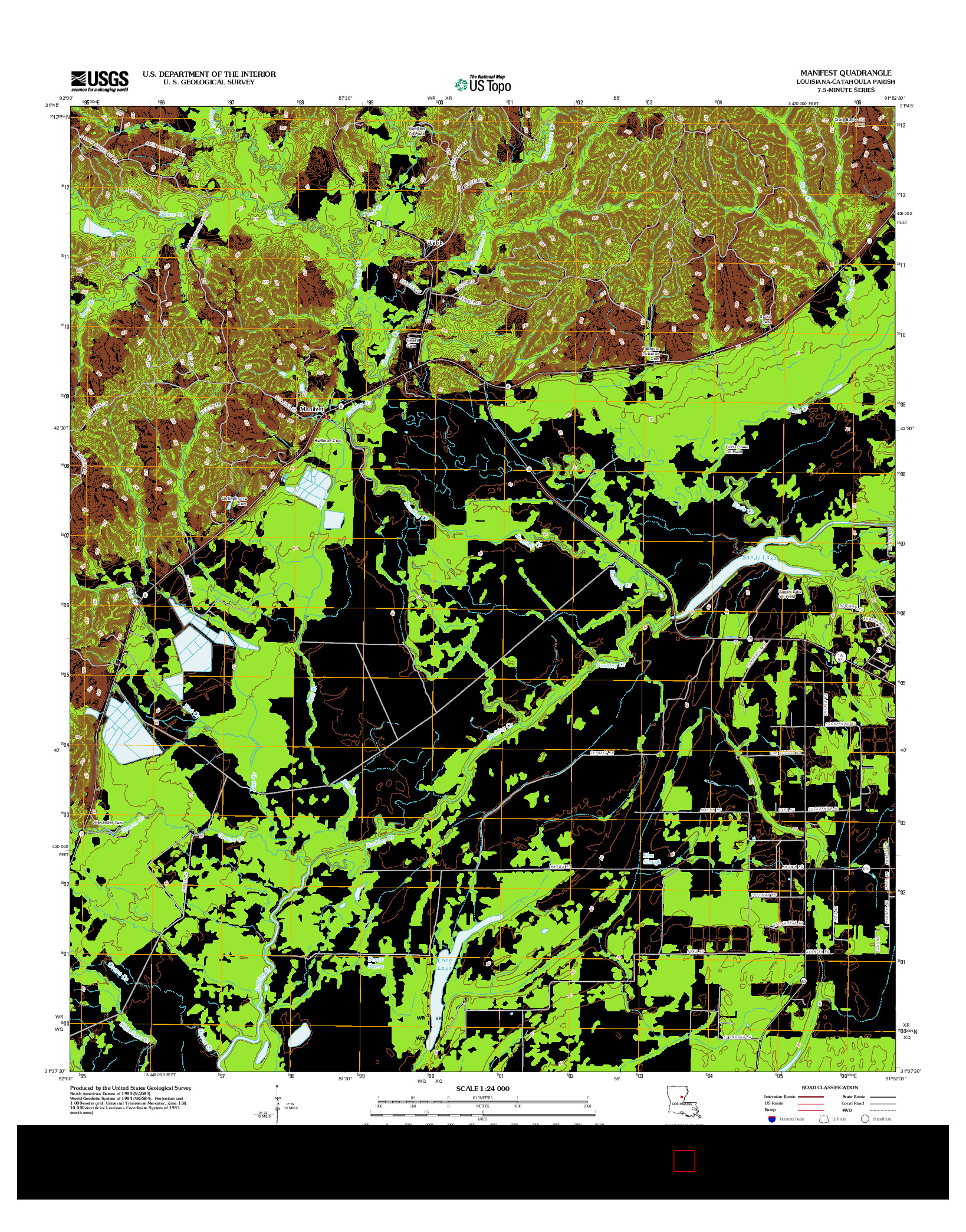 USGS US TOPO 7.5-MINUTE MAP FOR MANIFEST, LA 2012