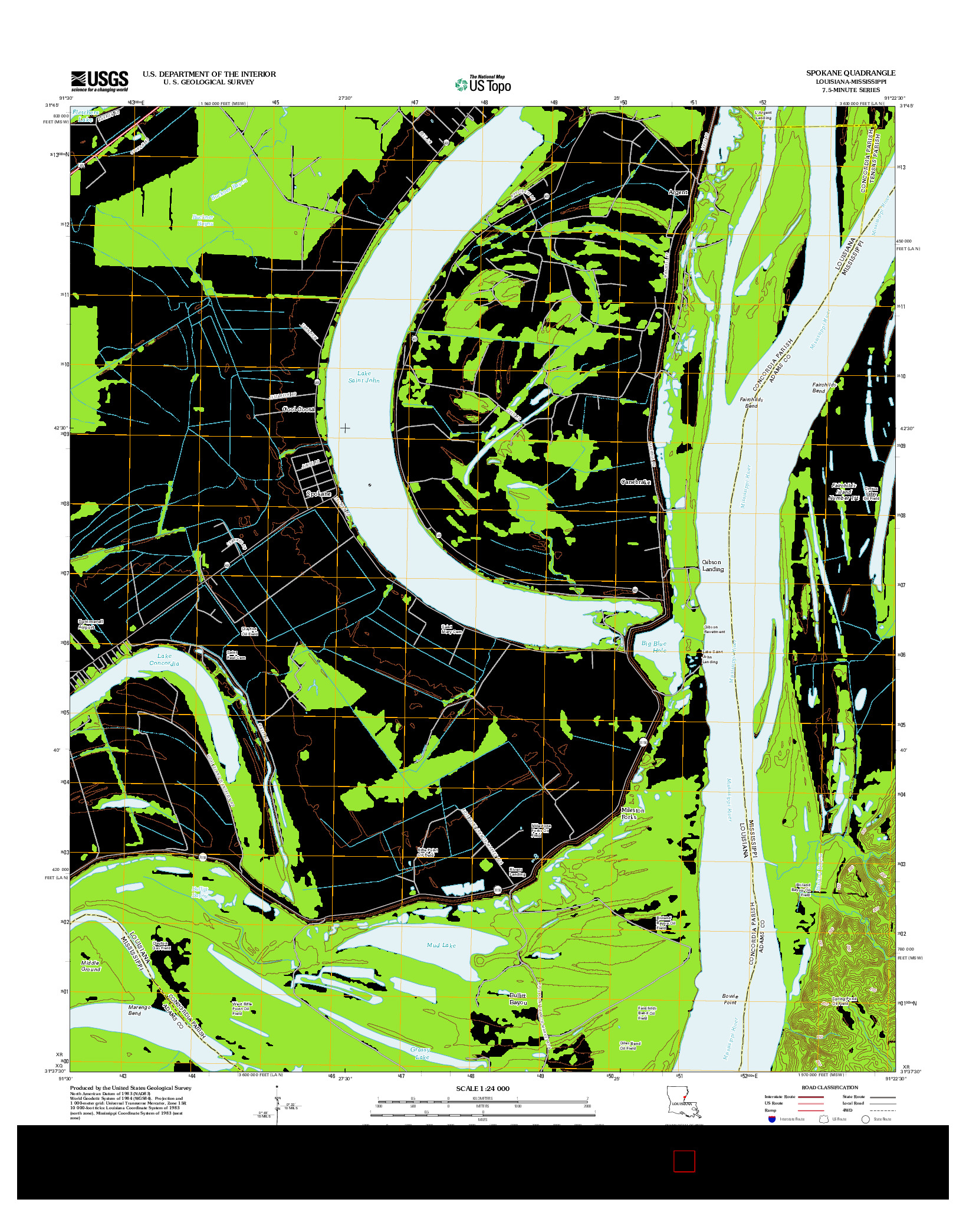 USGS US TOPO 7.5-MINUTE MAP FOR SPOKANE, LA-MS 2012