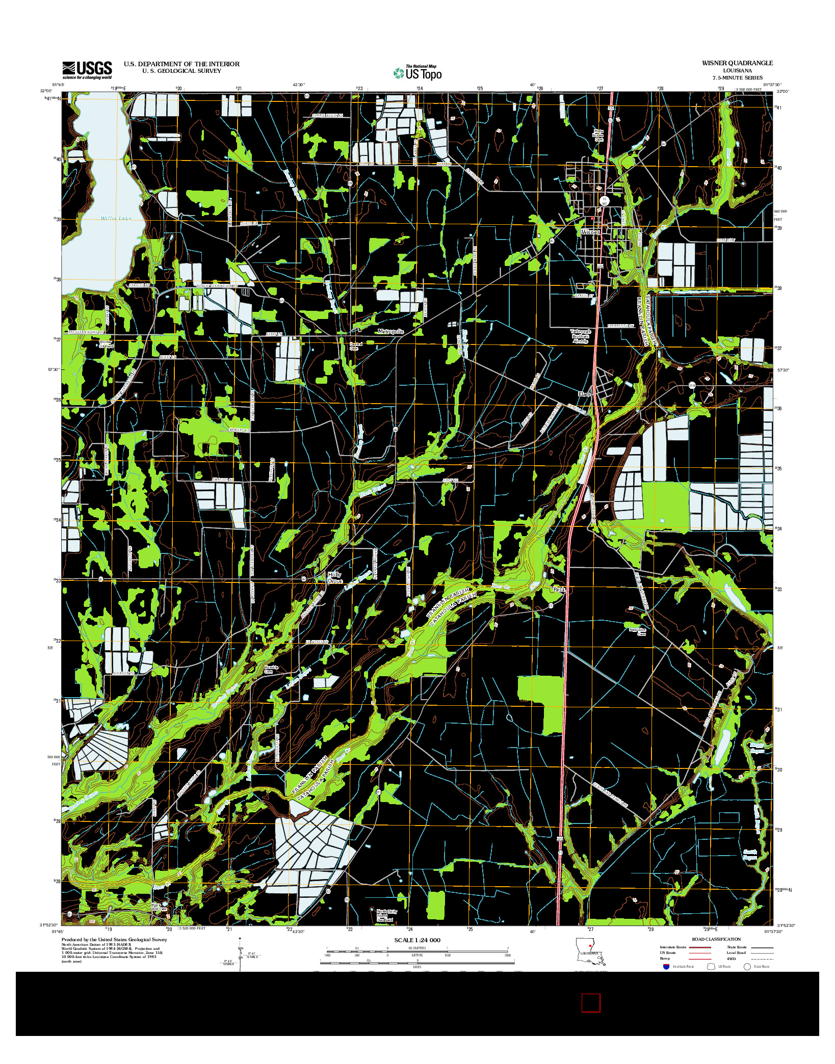 USGS US TOPO 7.5-MINUTE MAP FOR WISNER, LA 2012