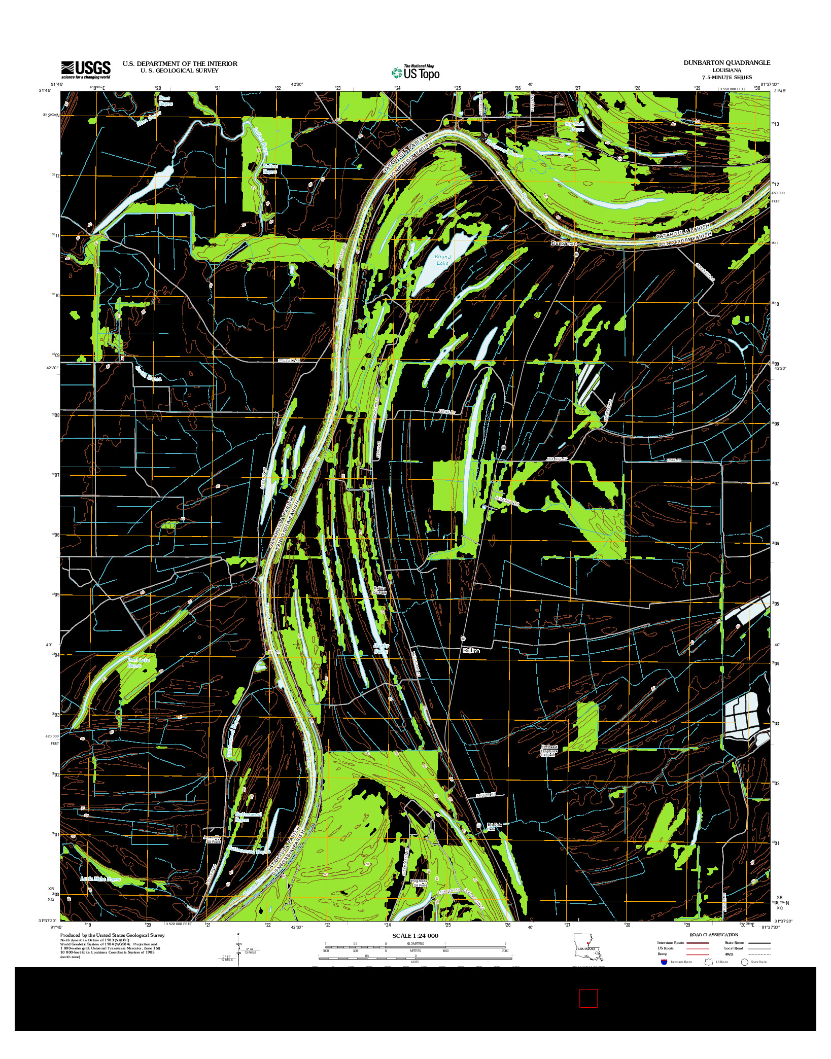 USGS US TOPO 7.5-MINUTE MAP FOR DUNBARTON, LA 2012