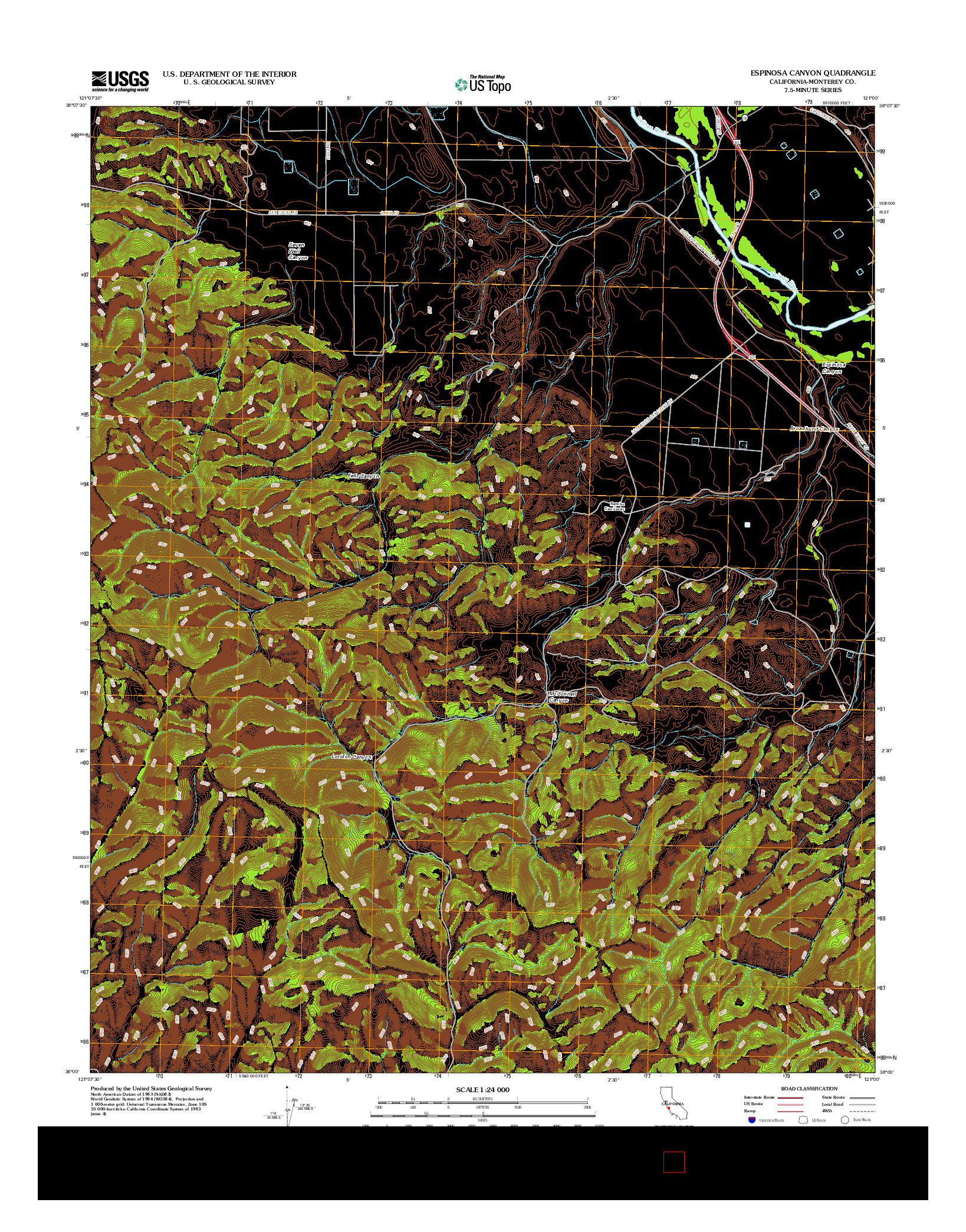 USGS US TOPO 7.5-MINUTE MAP FOR ESPINOSA CANYON, CA 2012