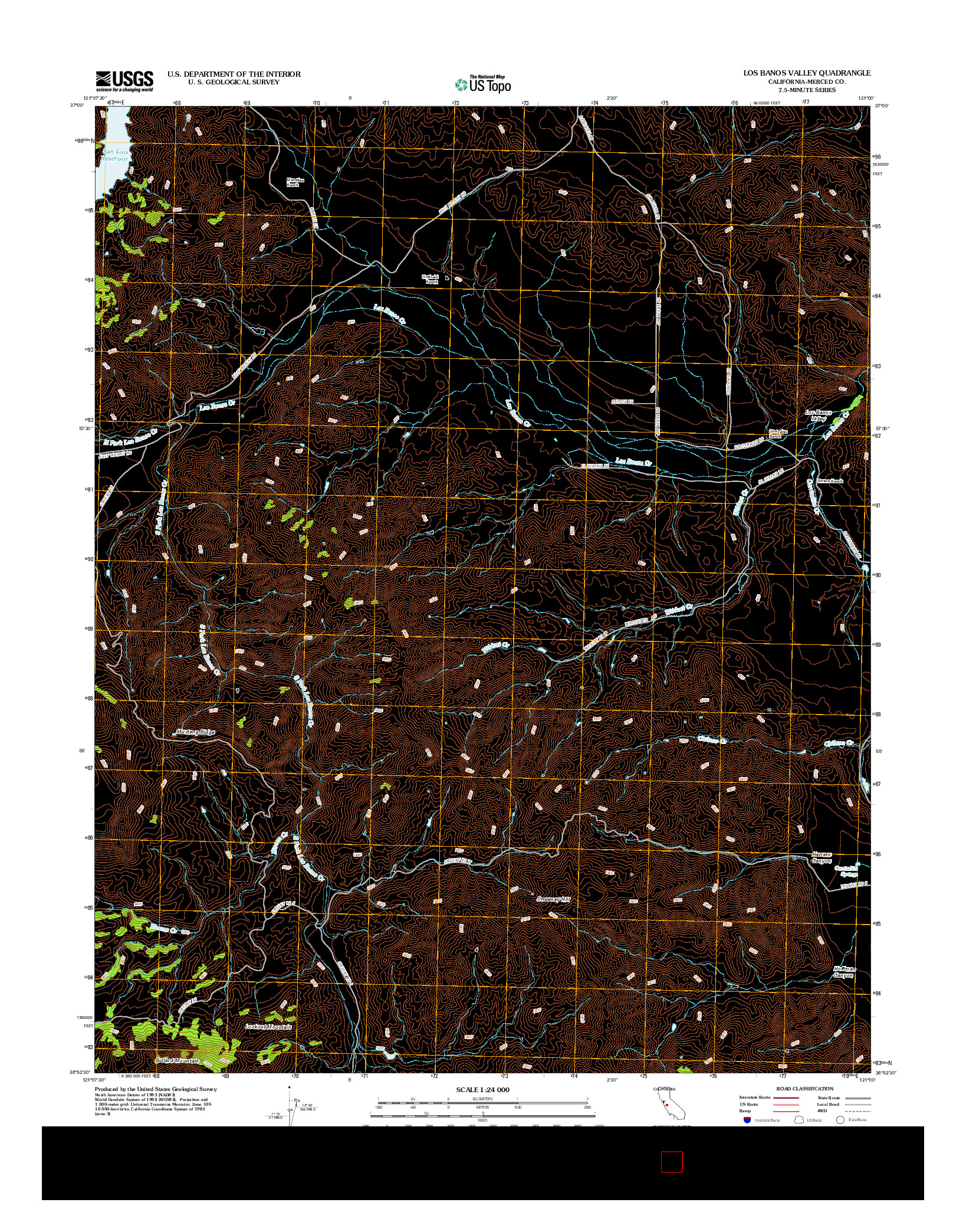 USGS US TOPO 7.5-MINUTE MAP FOR LOS BANOS VALLEY, CA 2012