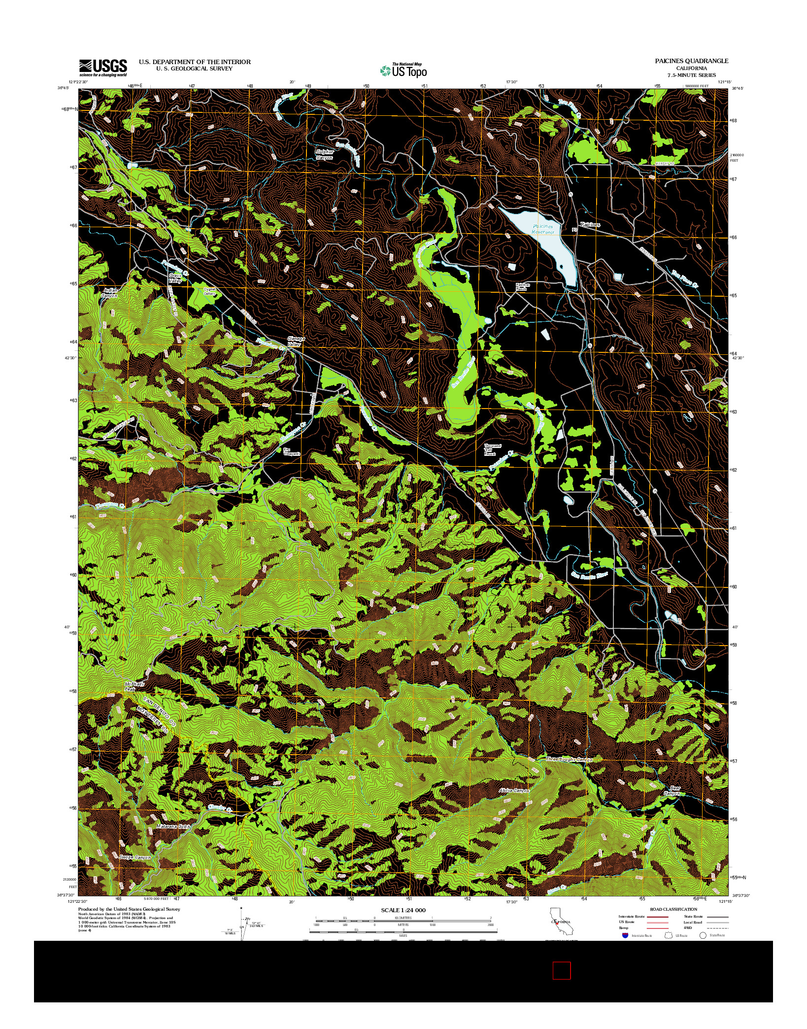 USGS US TOPO 7.5-MINUTE MAP FOR PAICINES, CA 2012