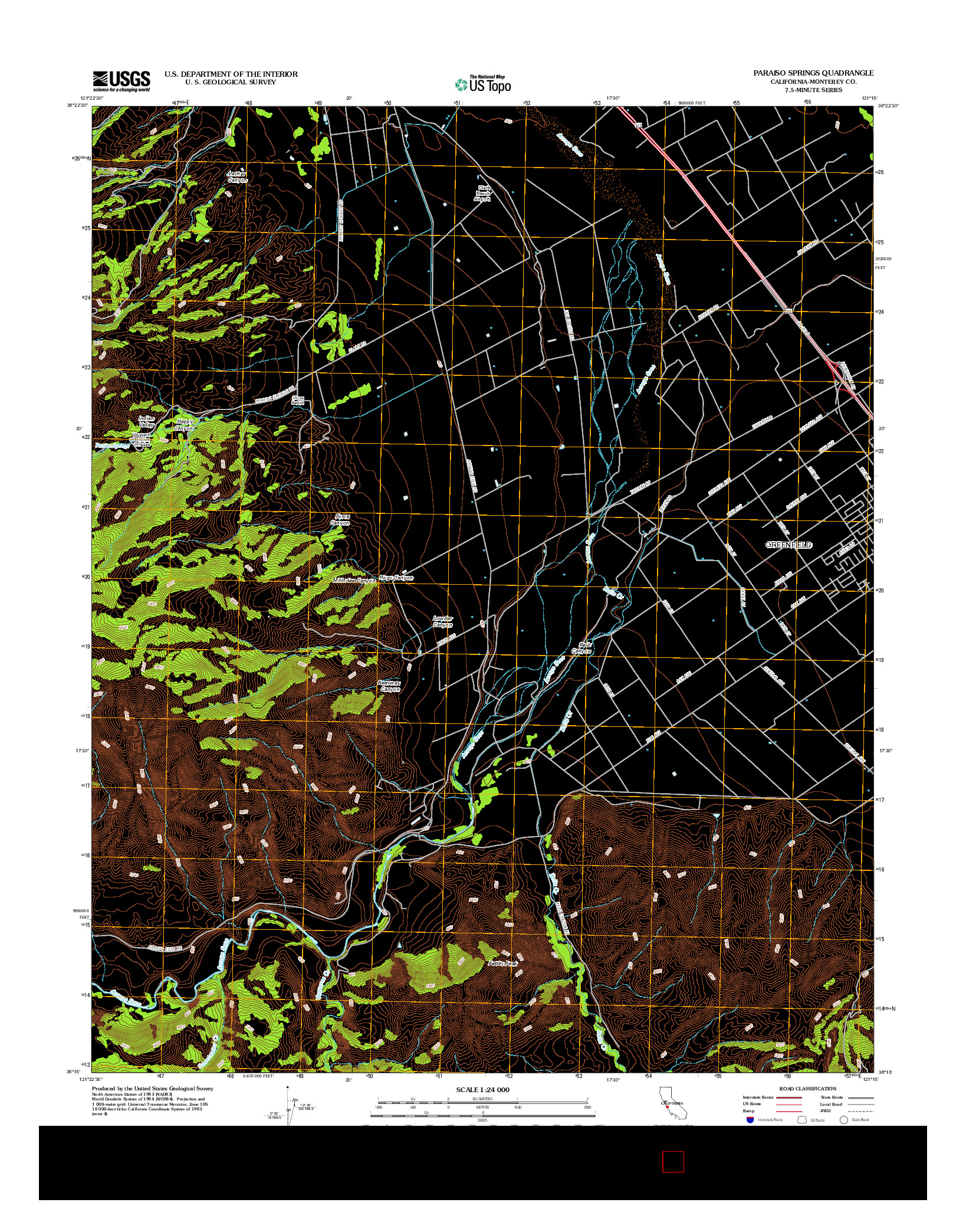 USGS US TOPO 7.5-MINUTE MAP FOR PARAISO SPRINGS, CA 2012