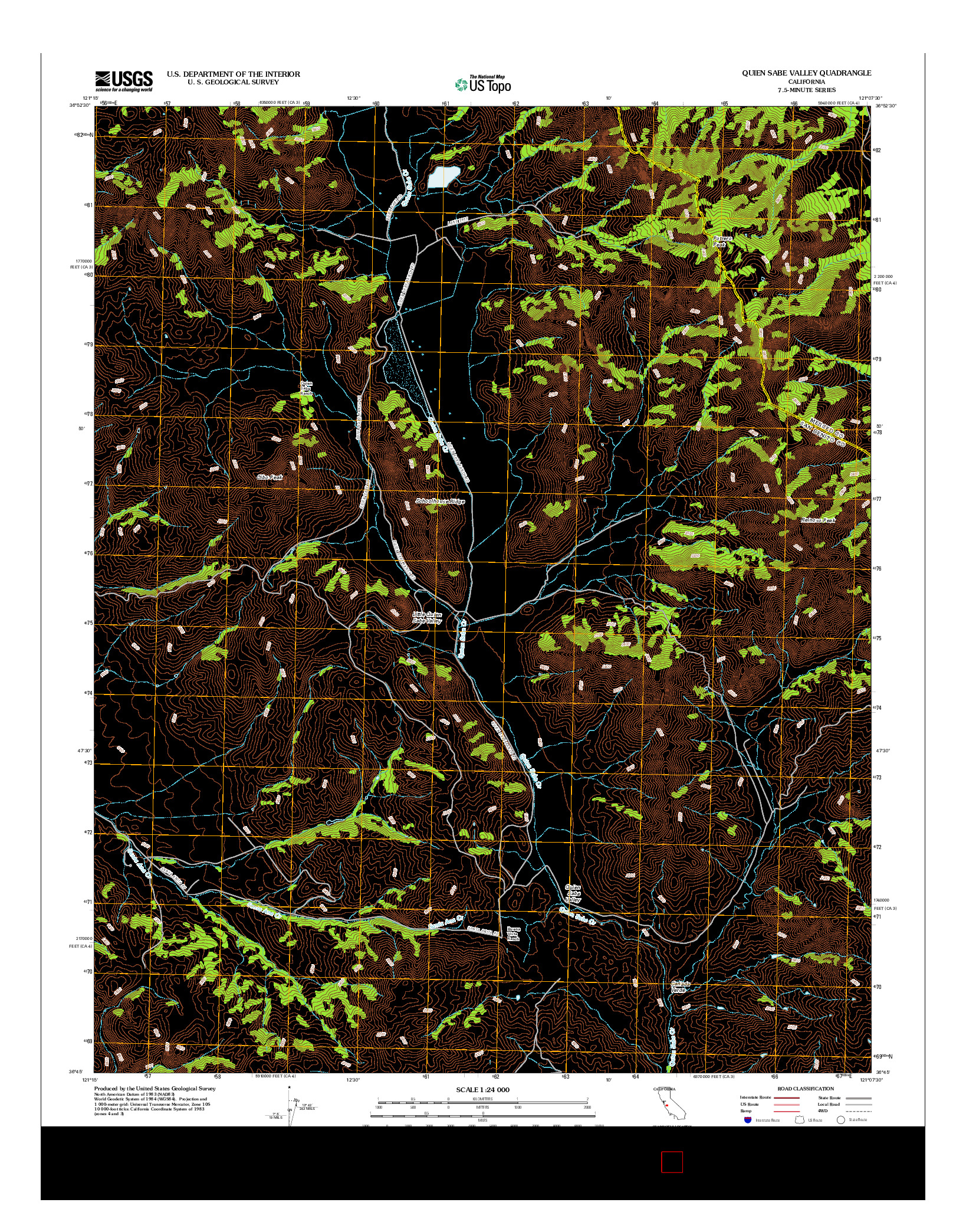 USGS US TOPO 7.5-MINUTE MAP FOR QUIEN SABE VALLEY, CA 2012