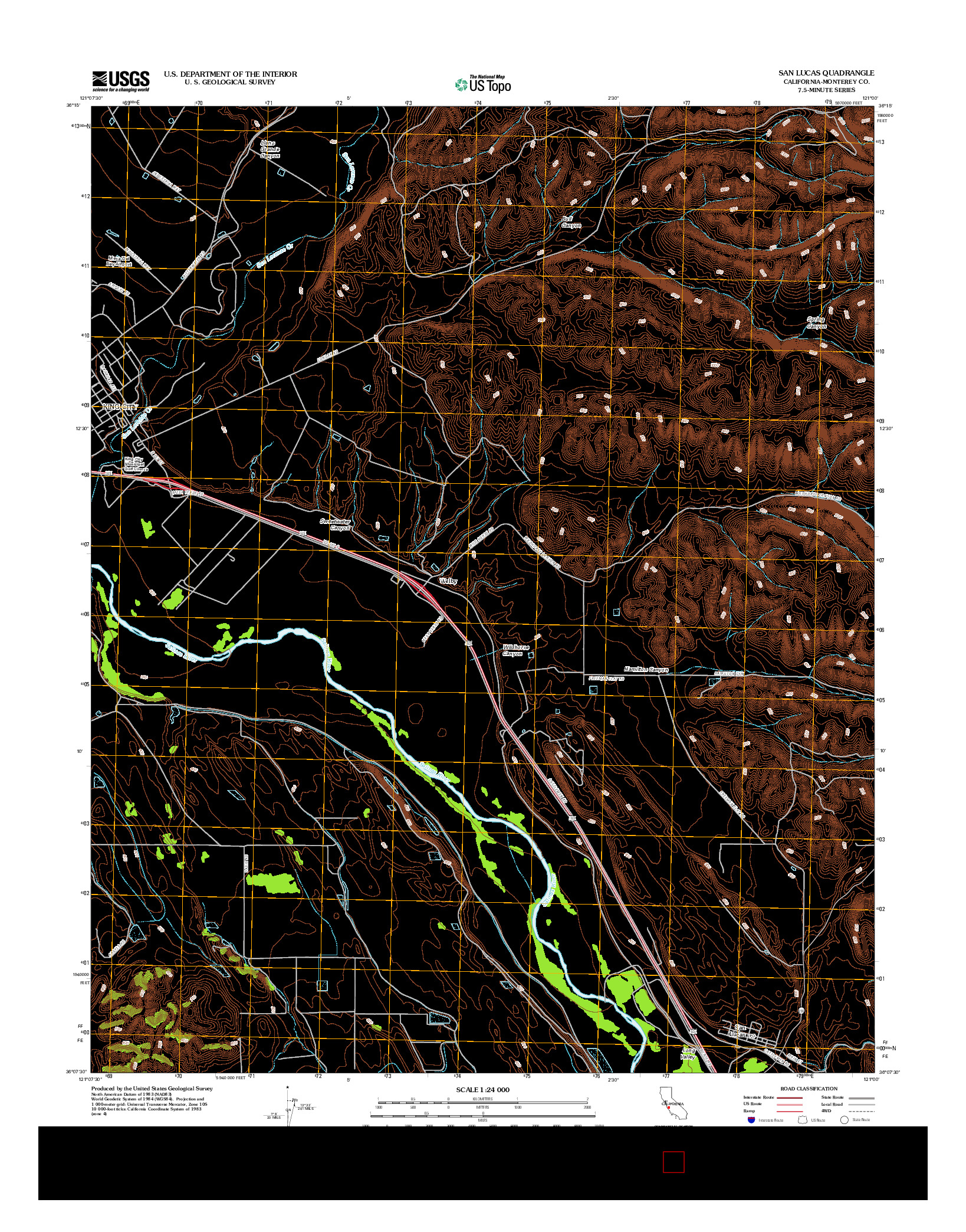 USGS US TOPO 7.5-MINUTE MAP FOR SAN LUCAS, CA 2012