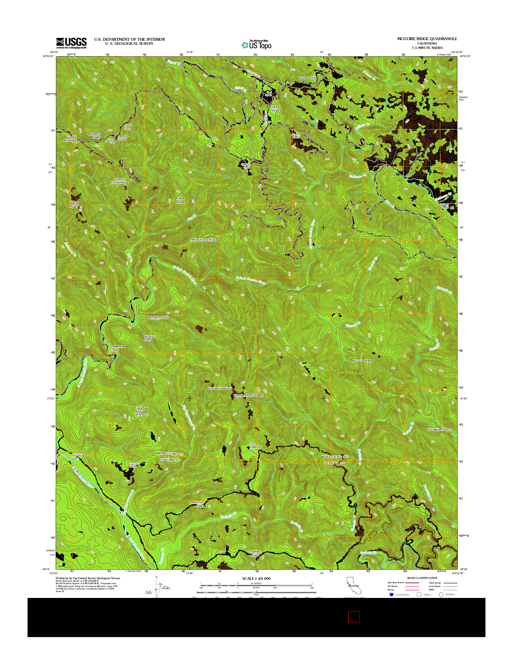 USGS US TOPO 7.5-MINUTE MAP FOR MCGUIRE RIDGE, CA 2012