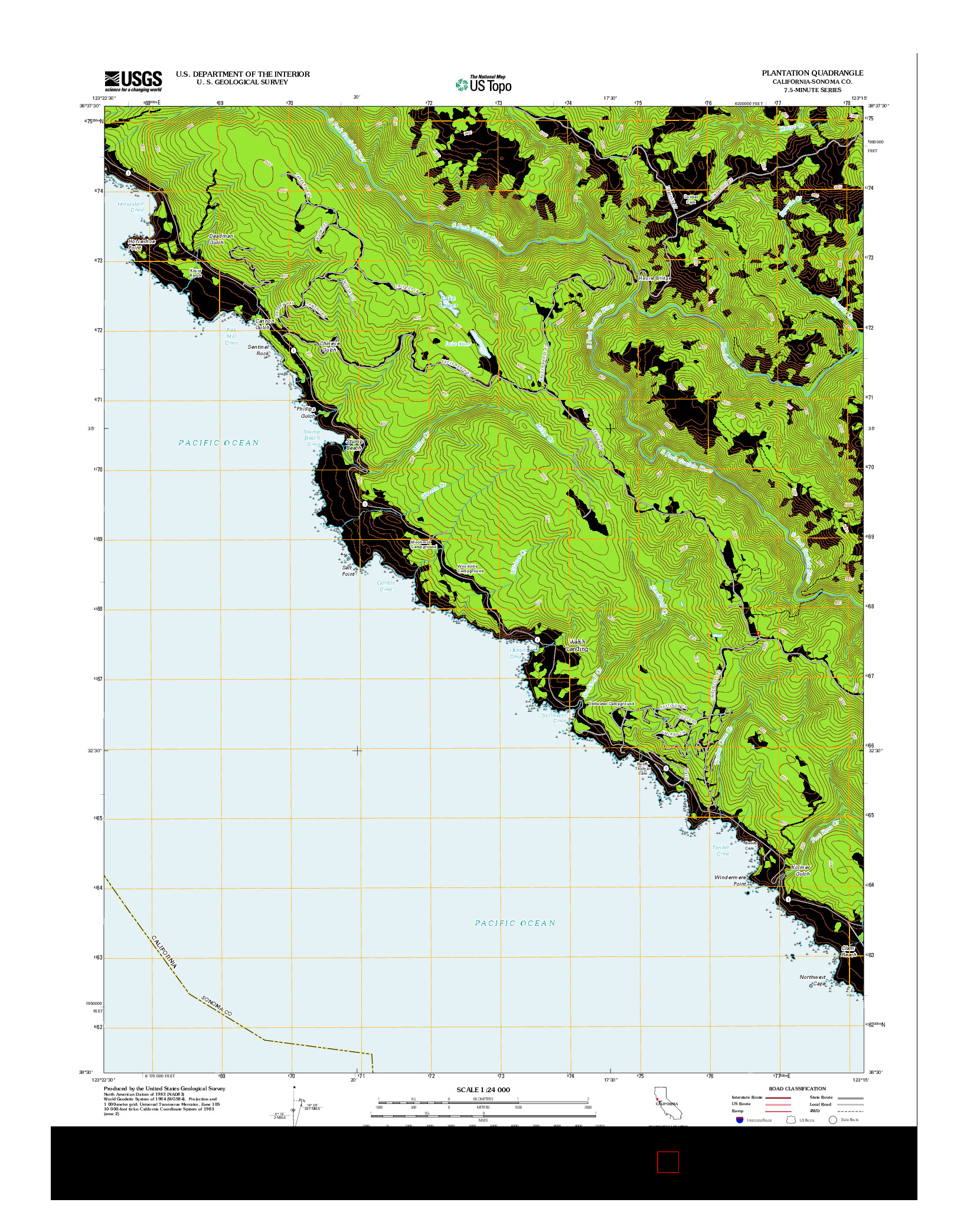 USGS US TOPO 7.5-MINUTE MAP FOR PLANTATION, CA 2012