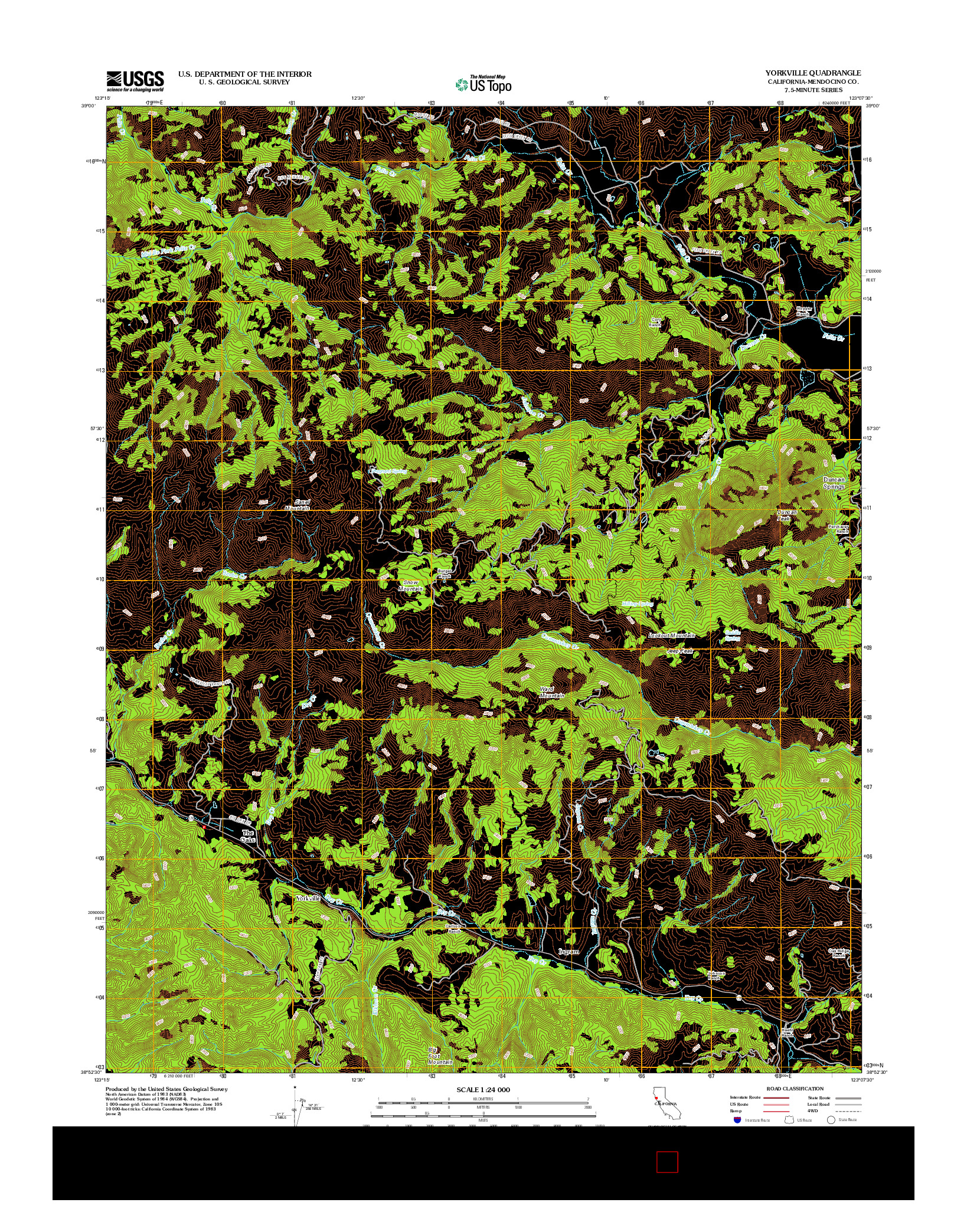 USGS US TOPO 7.5-MINUTE MAP FOR YORKVILLE, CA 2012