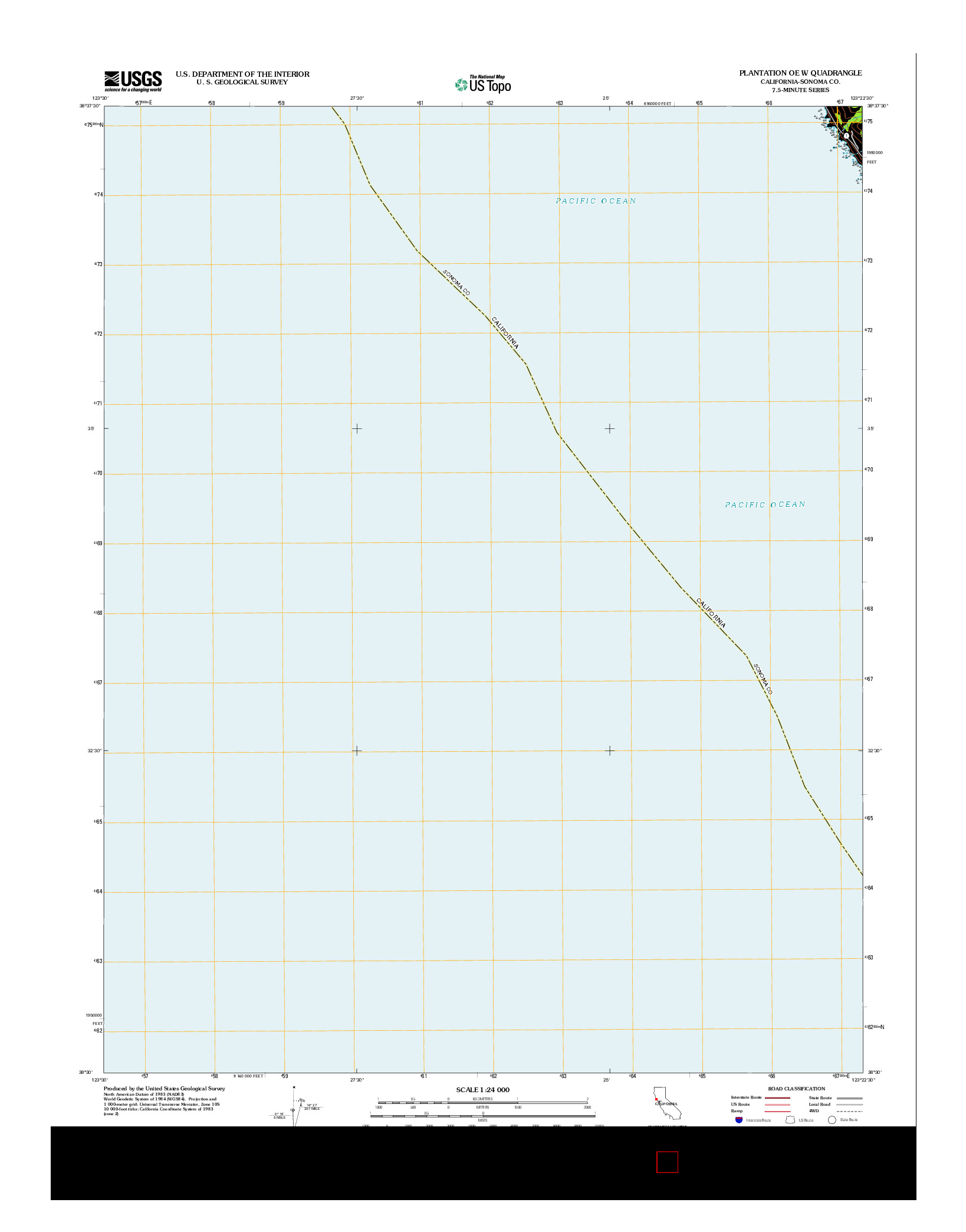 USGS US TOPO 7.5-MINUTE MAP FOR PLANTATION OE W, CA 2012