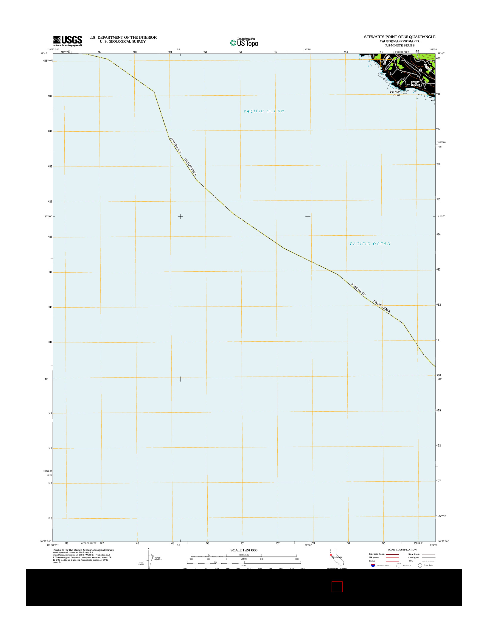 USGS US TOPO 7.5-MINUTE MAP FOR STEWARTS POINT OE W, CA 2012
