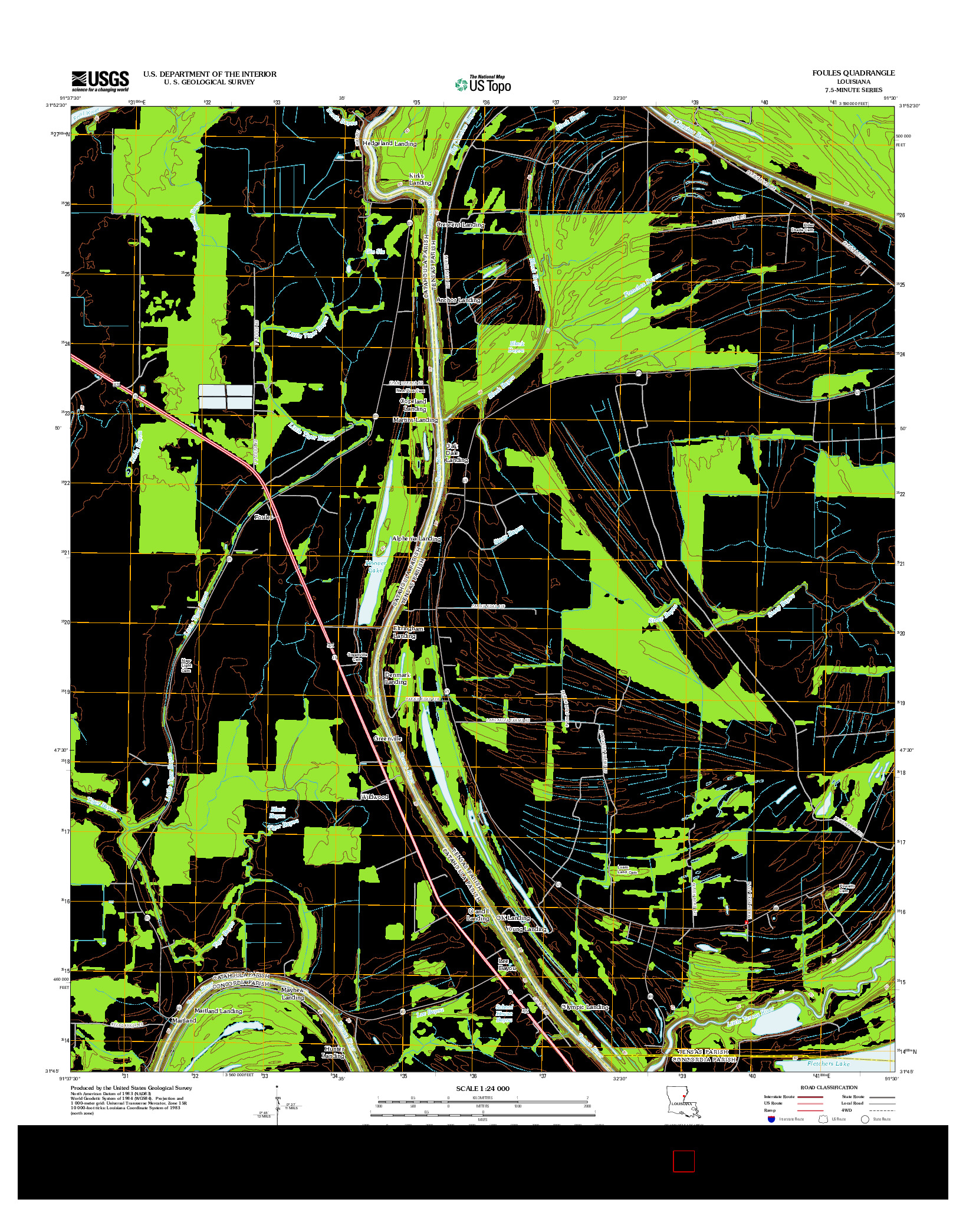 USGS US TOPO 7.5-MINUTE MAP FOR FOULES, LA 2012