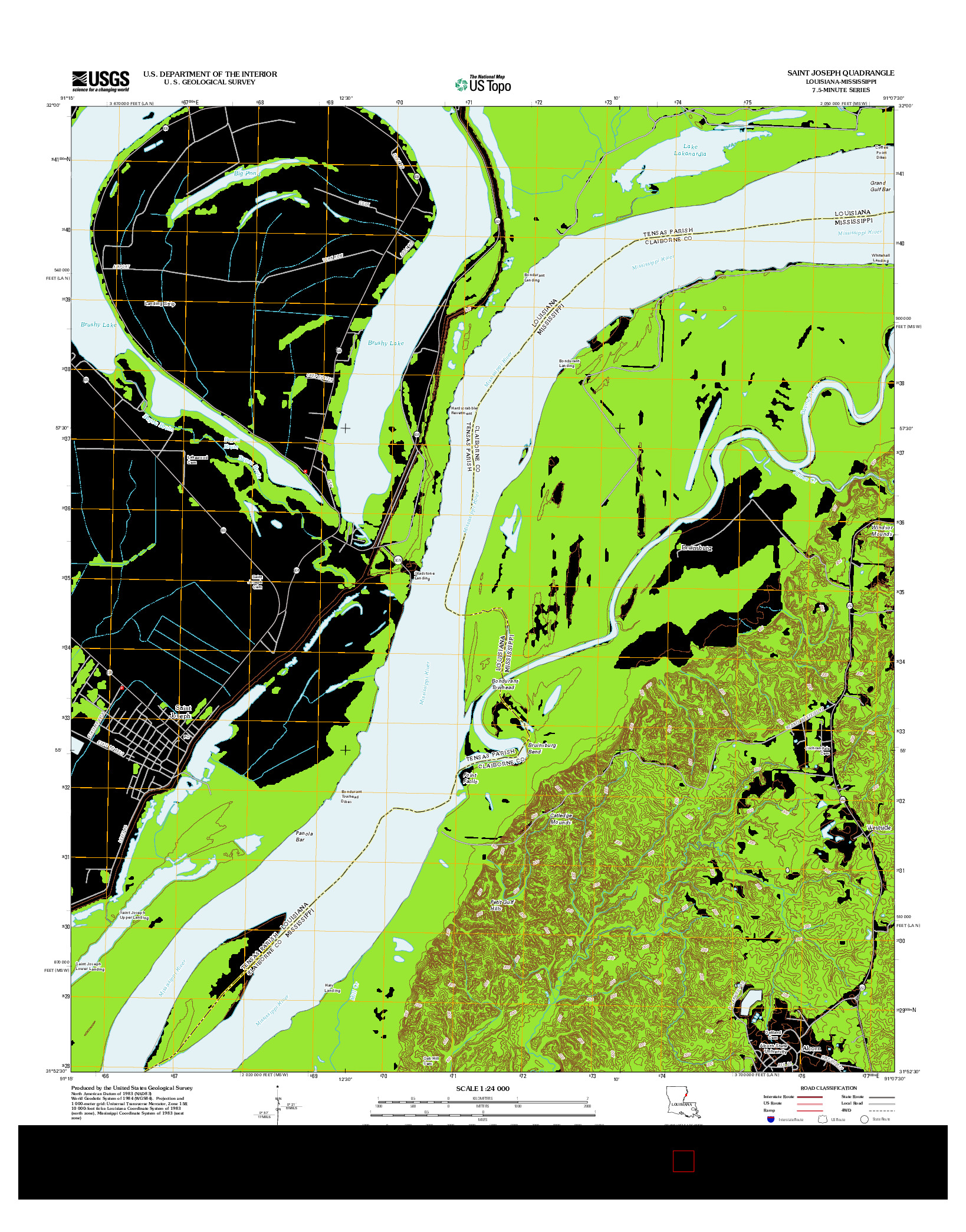 USGS US TOPO 7.5-MINUTE MAP FOR SAINT JOSEPH, LA-MS 2012