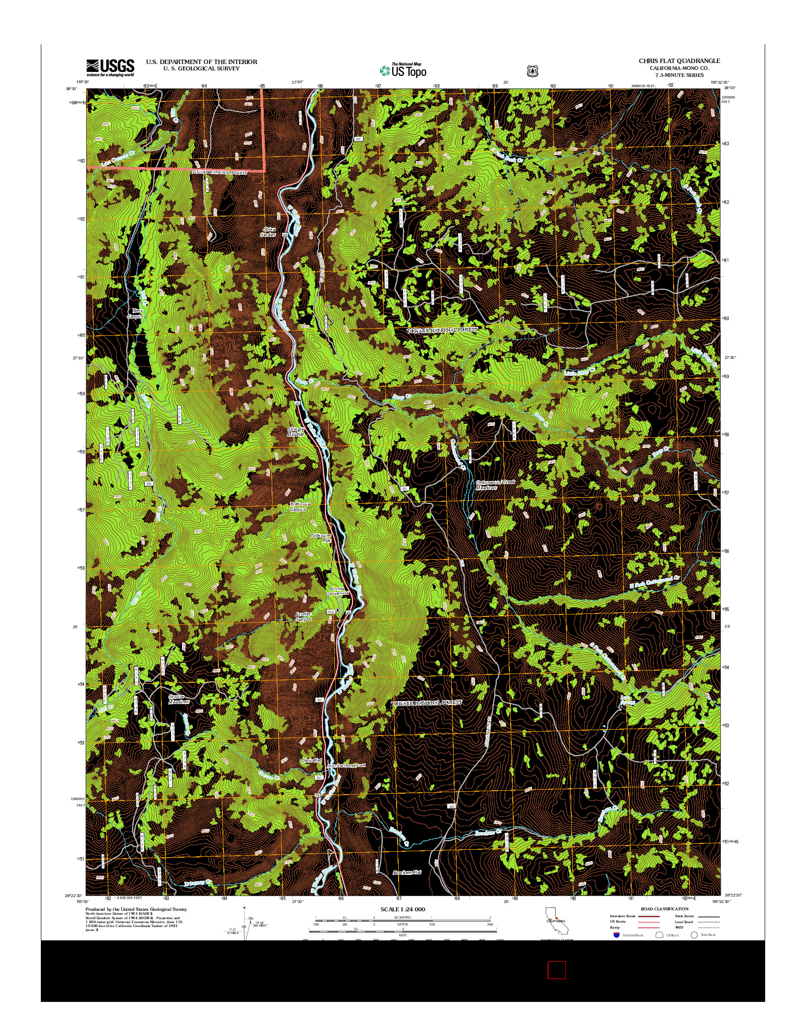 USGS US TOPO 7.5-MINUTE MAP FOR CHRIS FLAT, CA 2012