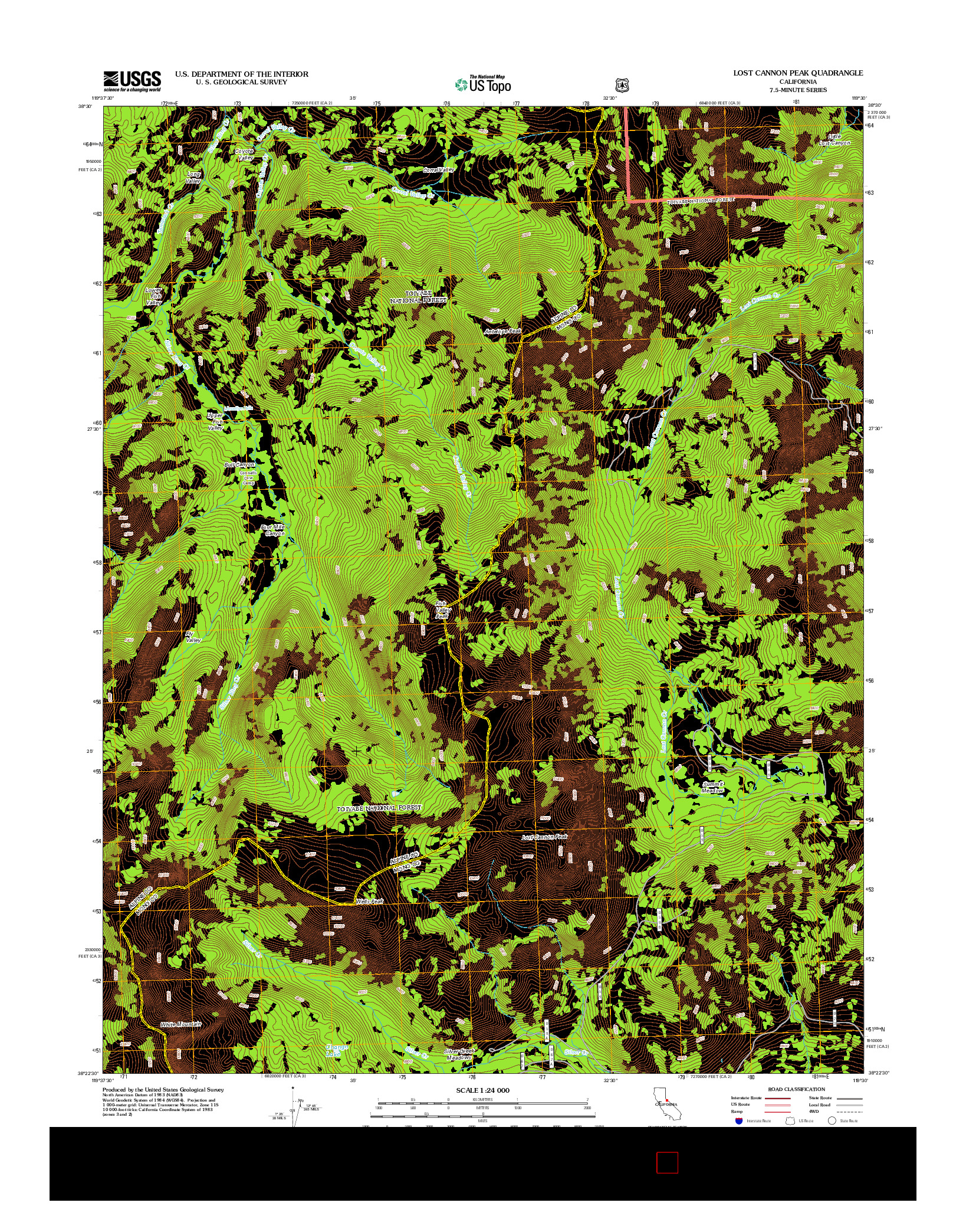 USGS US TOPO 7.5-MINUTE MAP FOR LOST CANNON PEAK, CA 2012