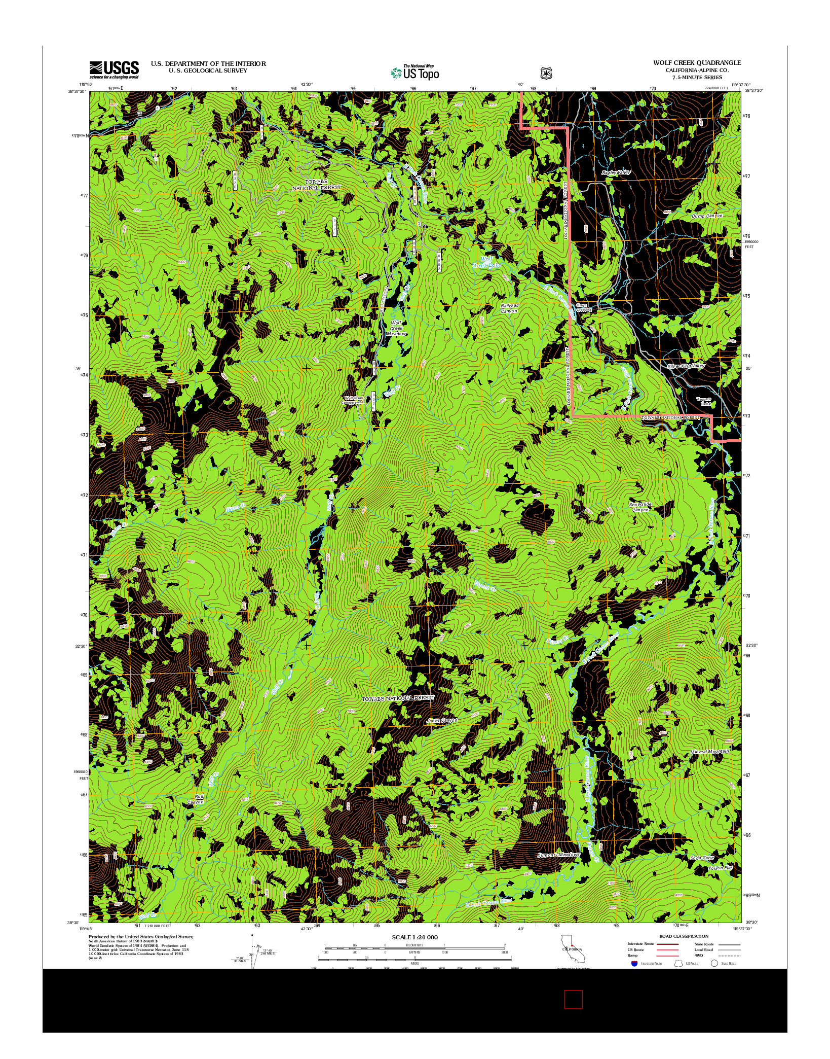 USGS US TOPO 7.5-MINUTE MAP FOR WOLF CREEK, CA 2012