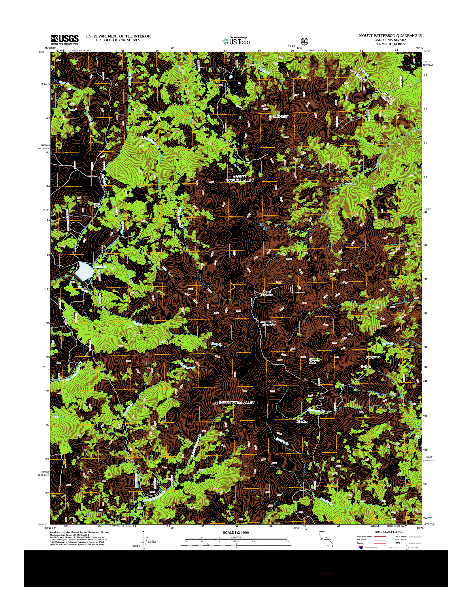 USGS US TOPO 7.5-MINUTE MAP FOR MOUNT PATTERSON, CA-NV 2012