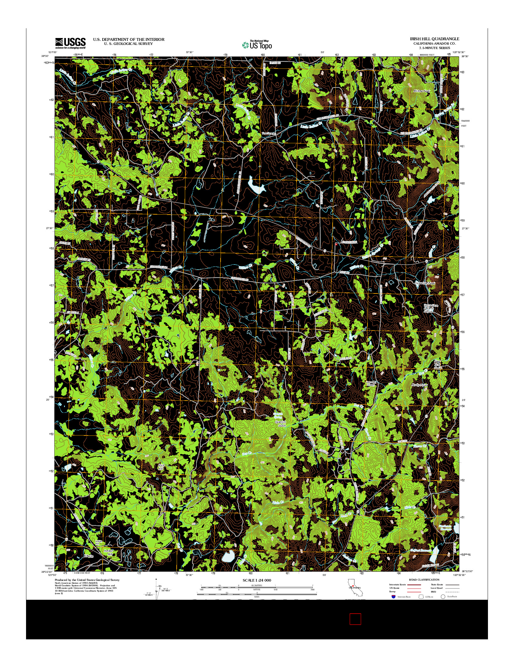 USGS US TOPO 7.5-MINUTE MAP FOR IRISH HILL, CA 2012