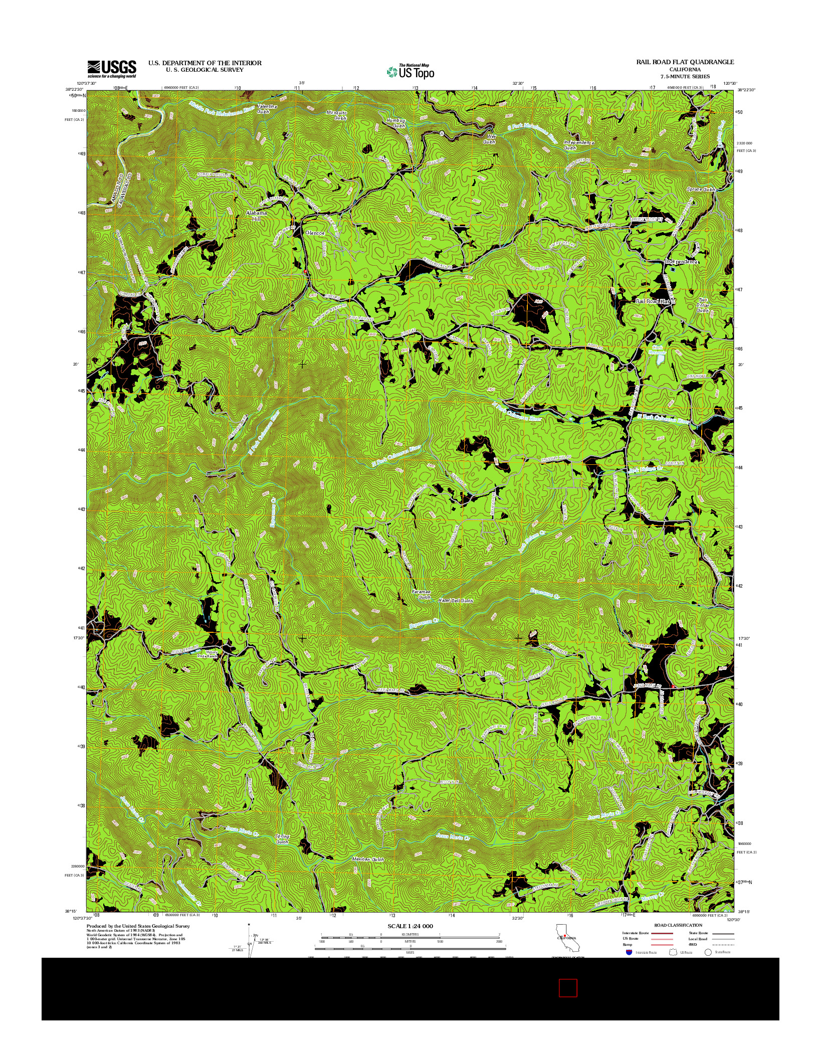 USGS US TOPO 7.5-MINUTE MAP FOR RAIL ROAD FLAT, CA 2012