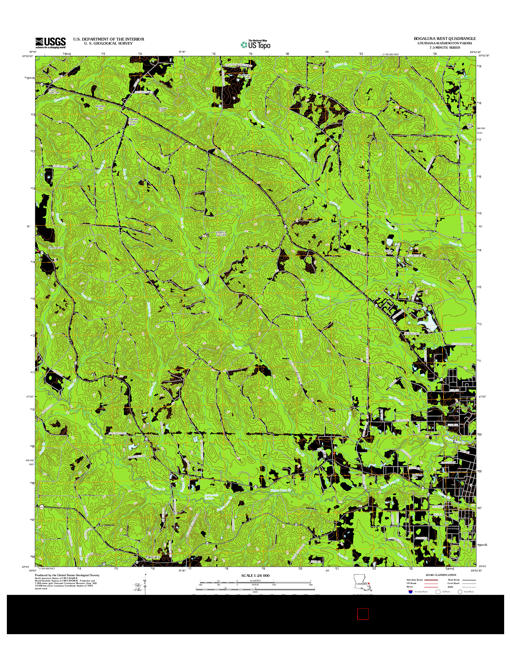USGS US TOPO 7.5-MINUTE MAP FOR BOGALUSA WEST, LA 2012