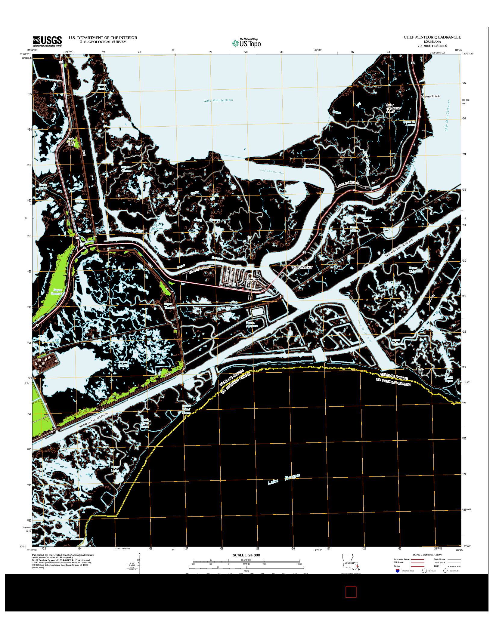 USGS US TOPO 7.5-MINUTE MAP FOR CHEF MENTEUR, LA 2012