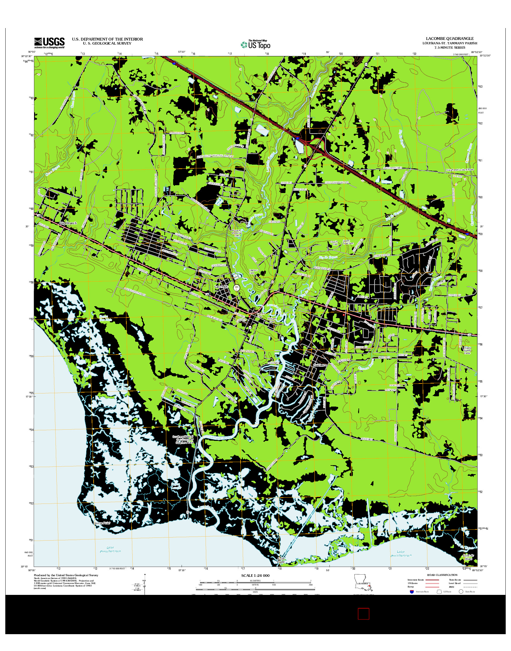 USGS US TOPO 7.5-MINUTE MAP FOR LACOMBE, LA 2012