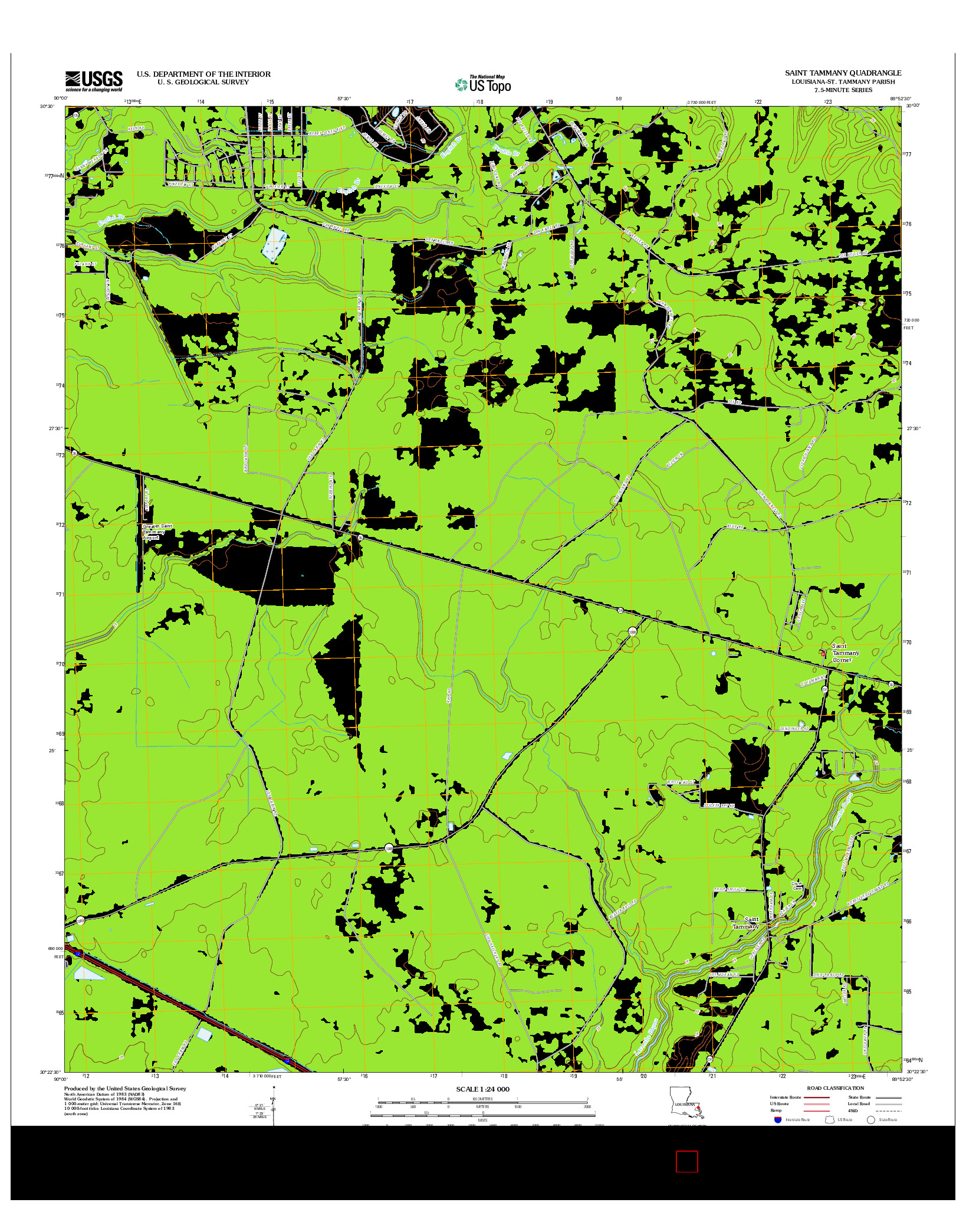 USGS US TOPO 7.5-MINUTE MAP FOR SAINT TAMMANY, LA 2012